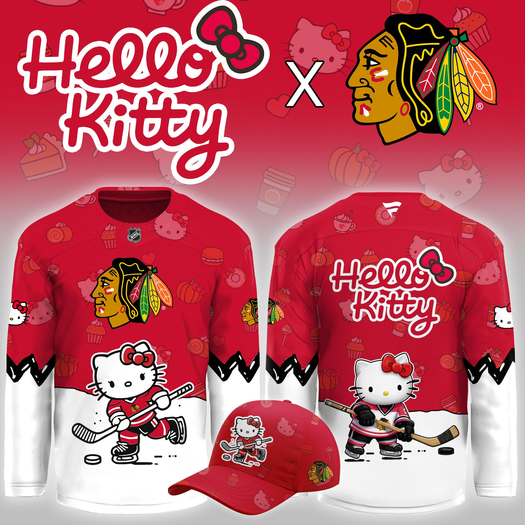Chicago Blackhawks Hello Kitty Night Limited Hockey Jersey PB9PSPU