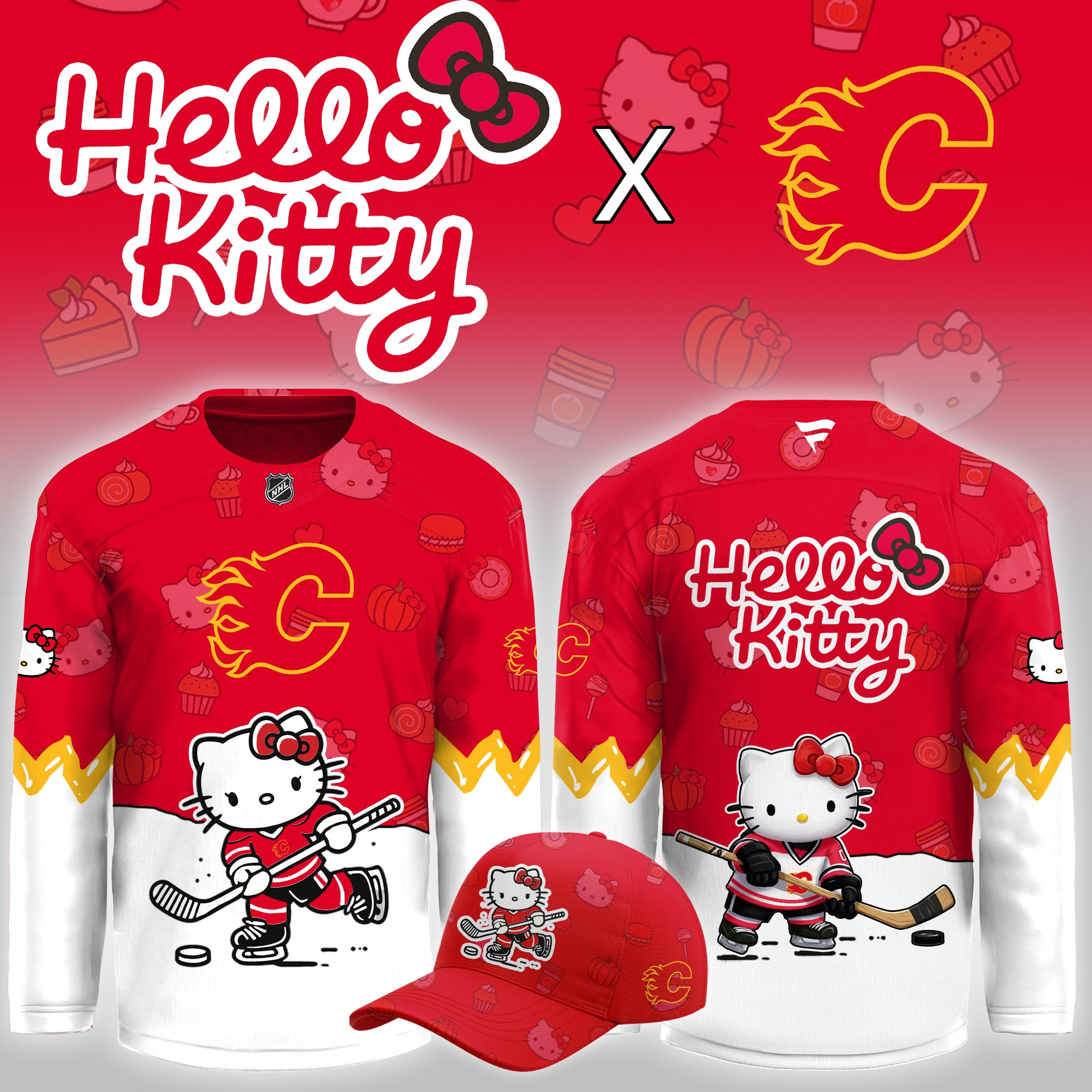 Calgary Flames Hello Kitty Night Limited Hockey Jersey PBD3X08