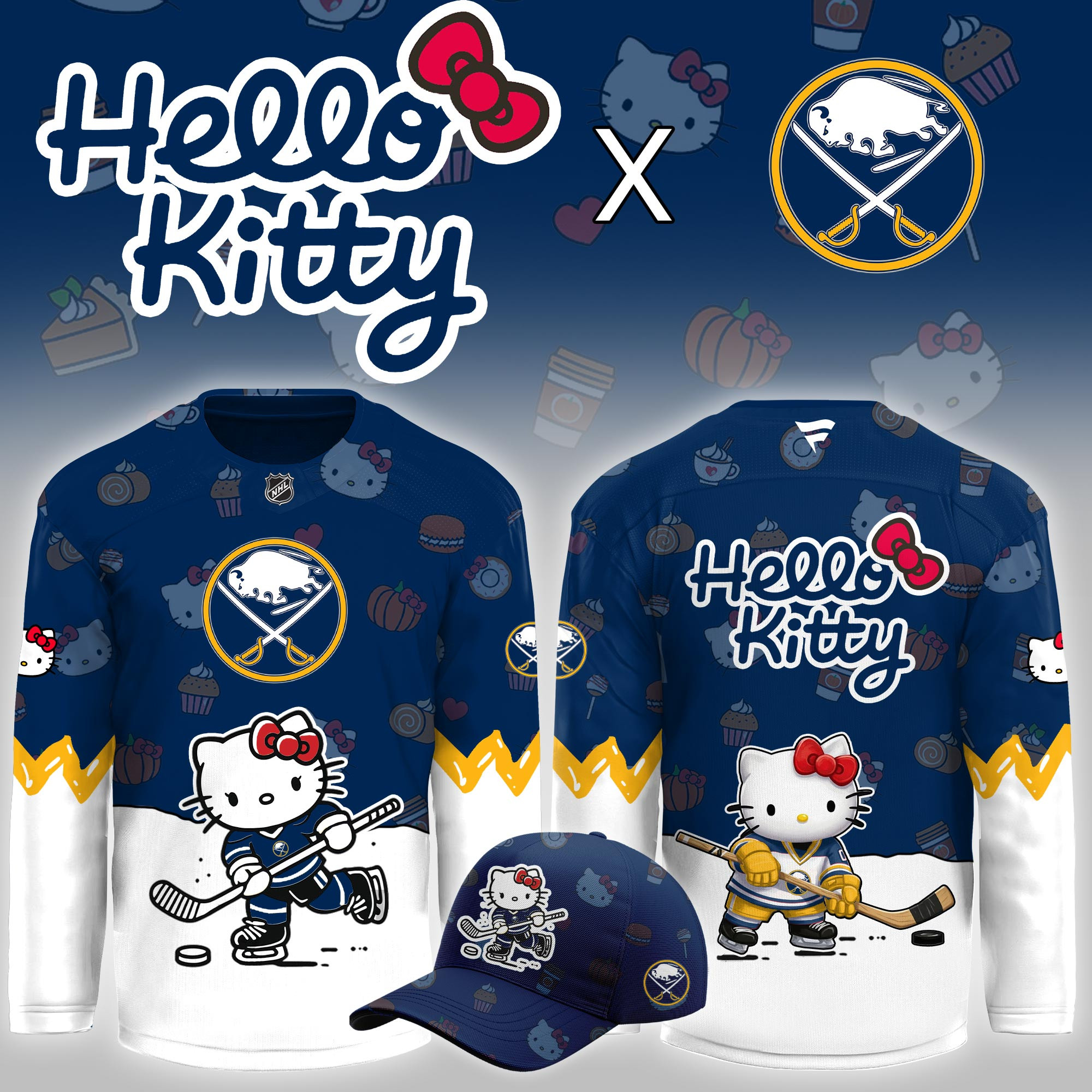 Buffalo Sabres Hello Kitty Night Limited Hockey Jersey PBW6LCJ