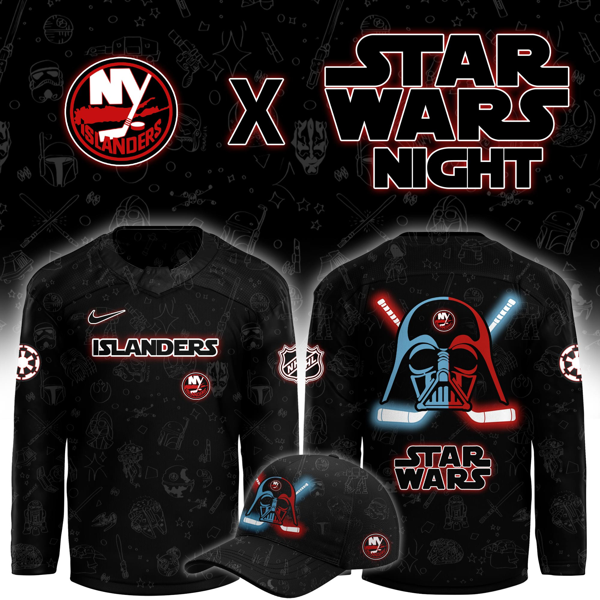 New York Islanders x Star Wars Limited Hockey Jersey PBC1MO5