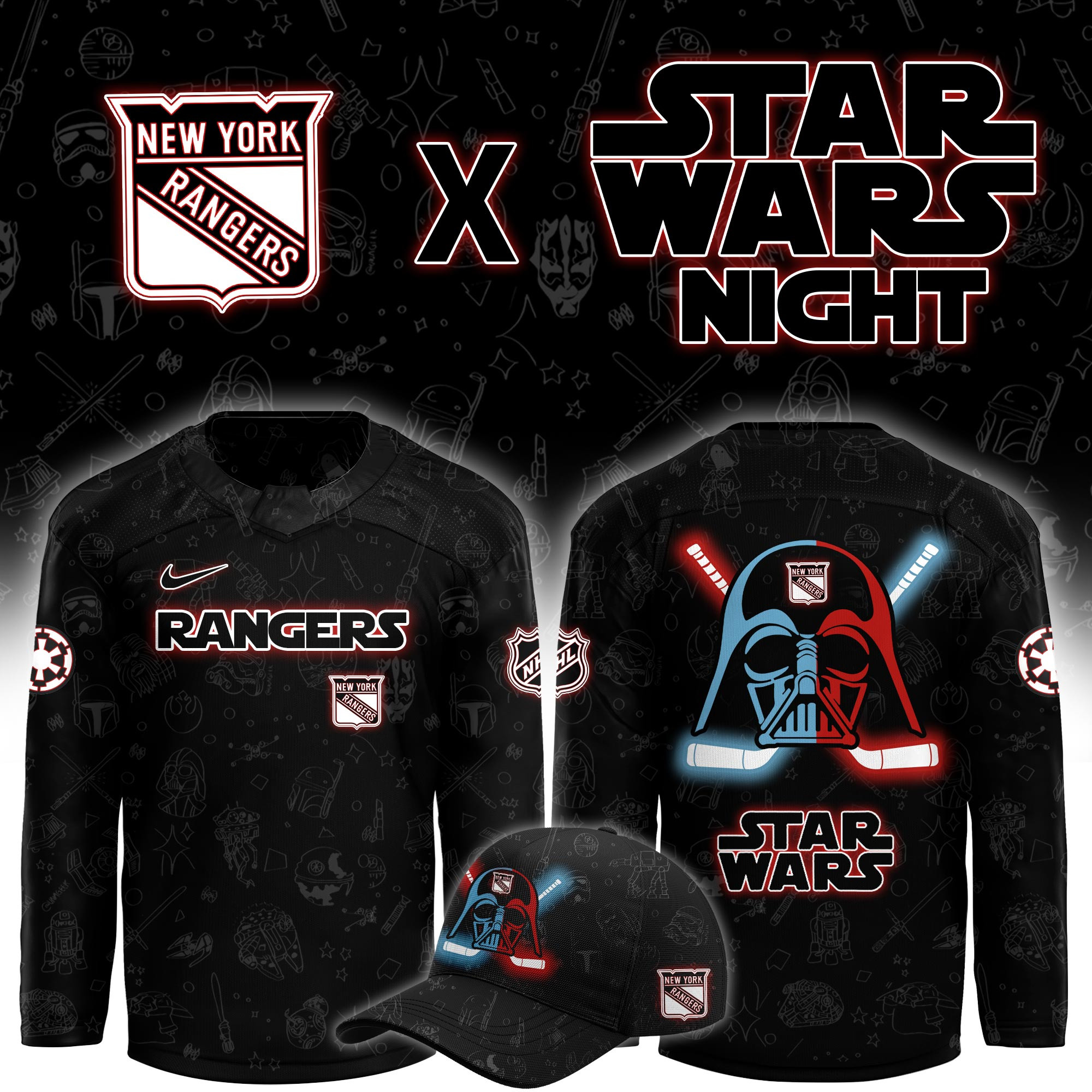 New York Rangers x Star Wars Limited Hockey Jersey PBZD4O1