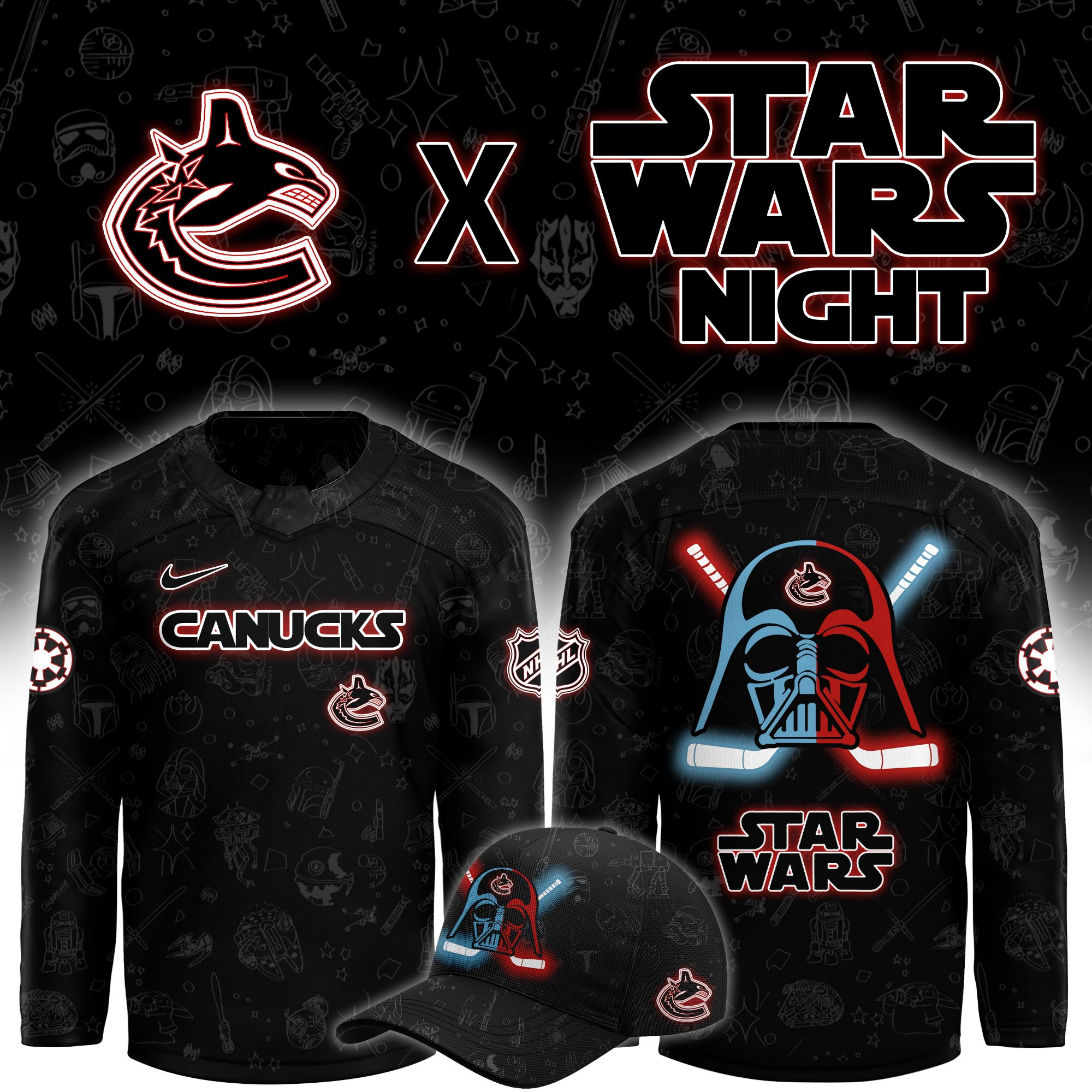 Vancouver Canucks x Star Wars Limited Hockey Jersey PBCWTGK
