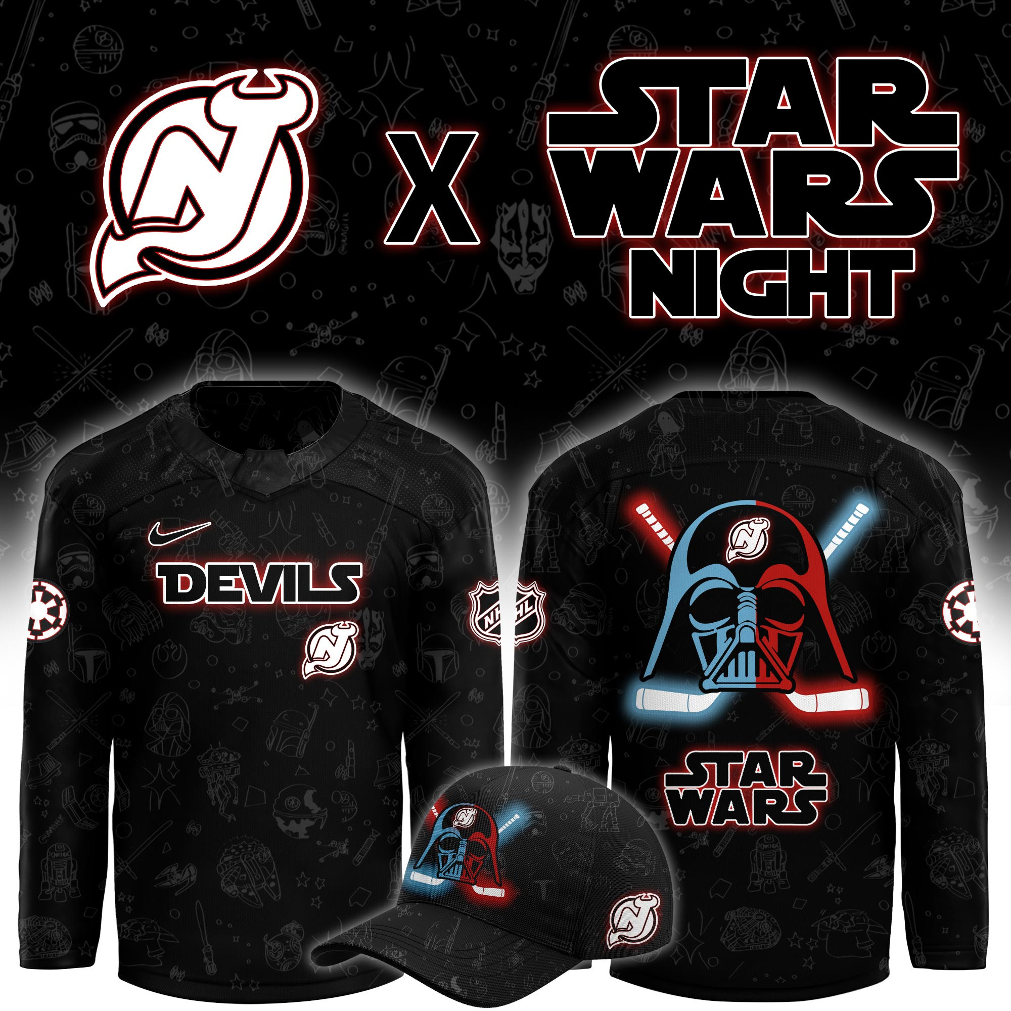 New Jersey Devils x Star Wars Limited Hockey Jersey PBJFWPD
