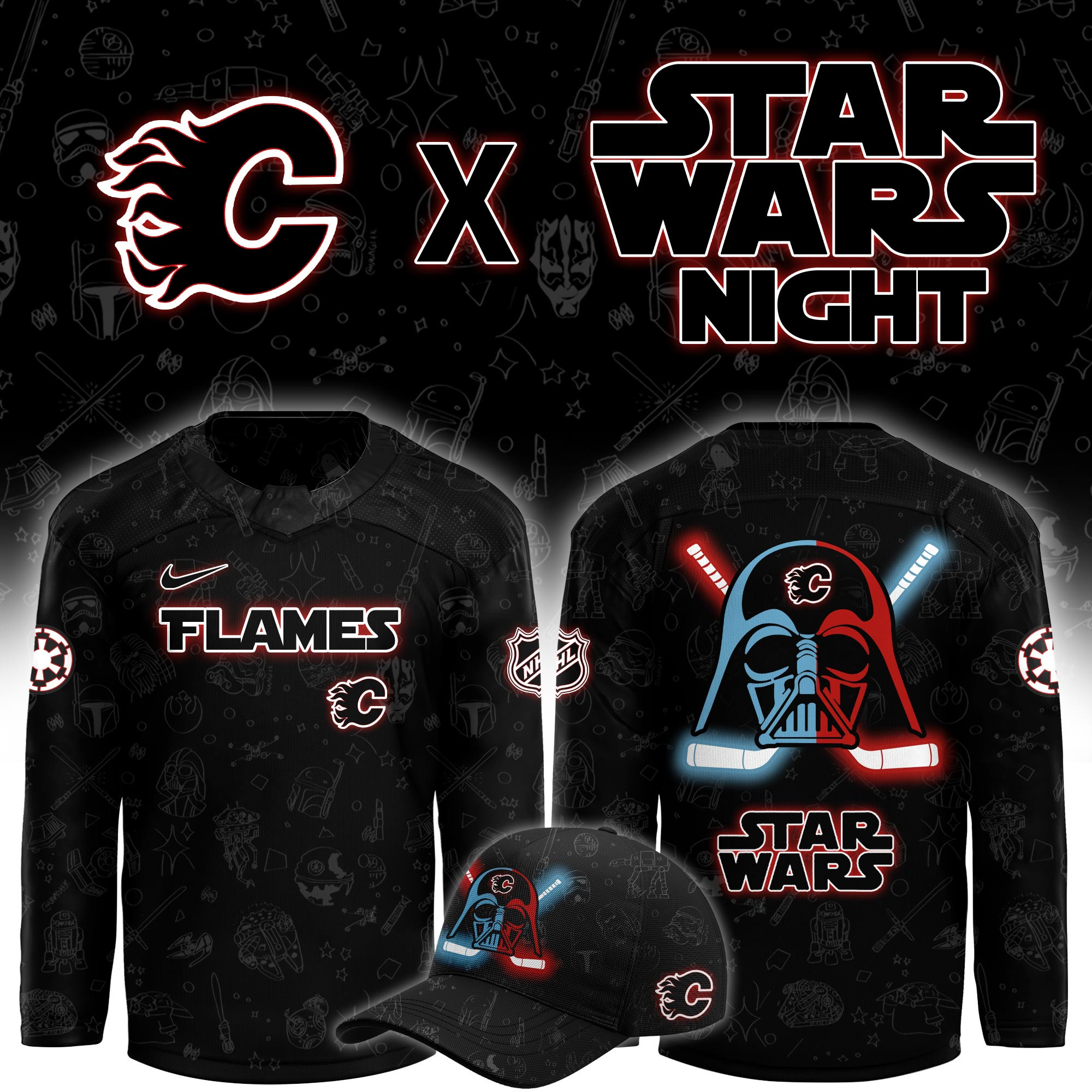 Calgary Flames x Star Wars Limited Hockey Jersey PBVNQHI