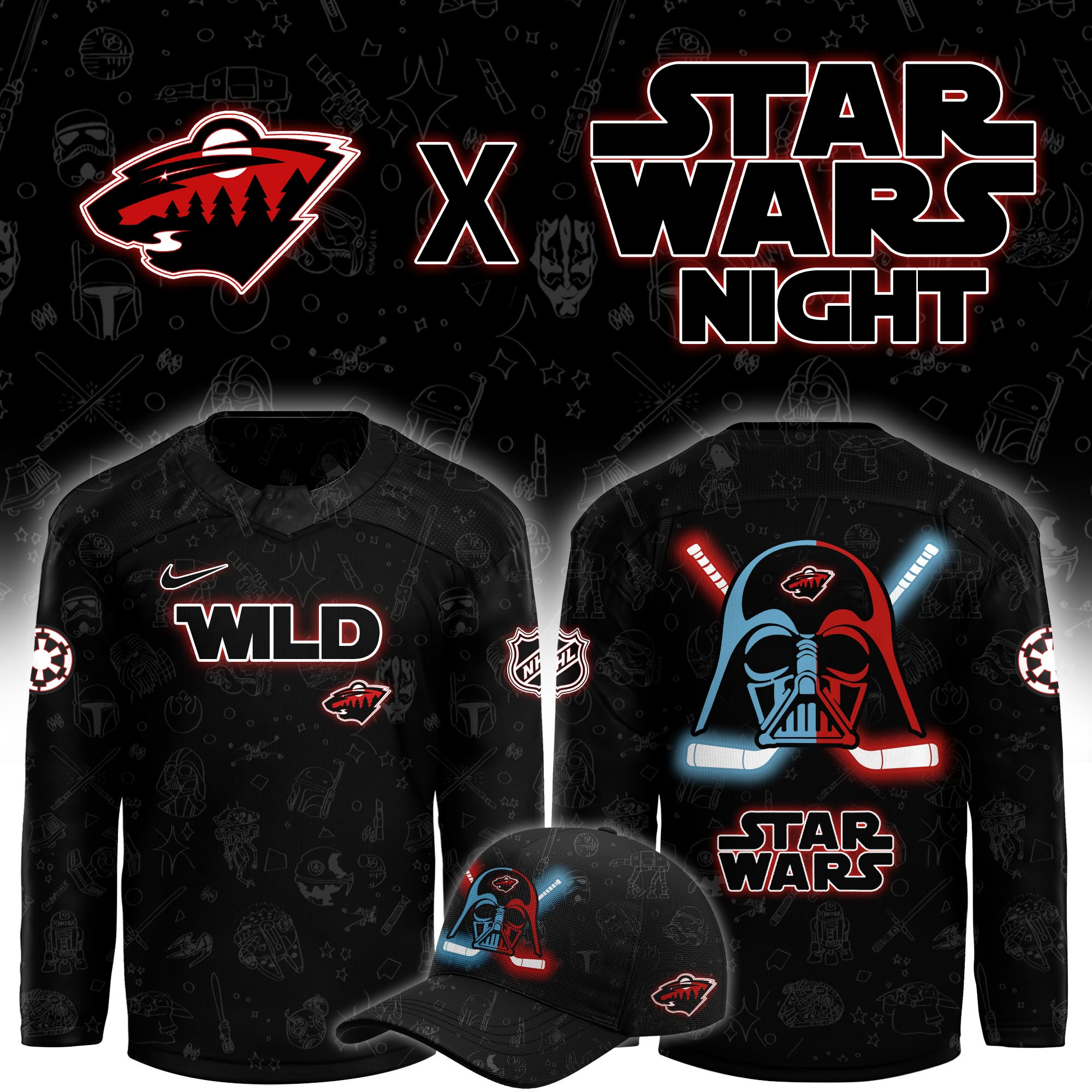 Minnesota Wild x Star Wars Limited Hockey Jersey PBGJS4H