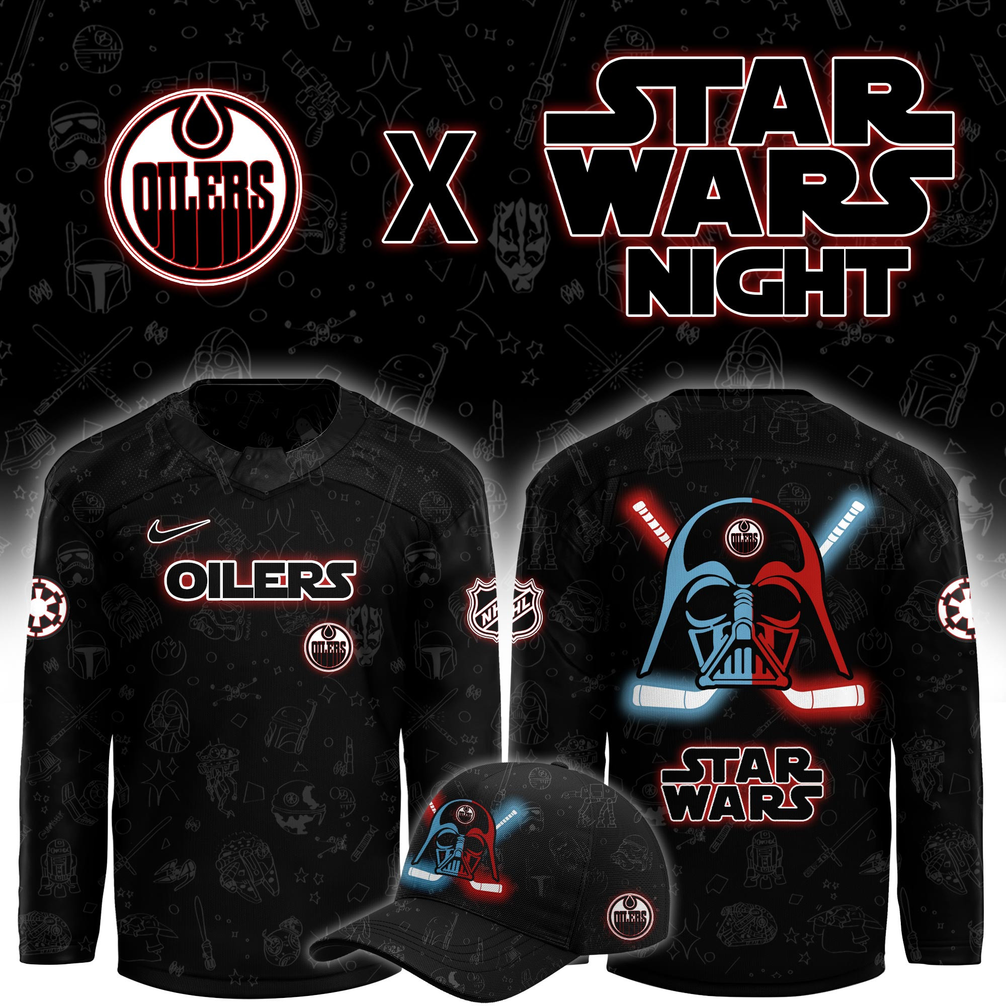 Edmonton Oilers x Star Wars Limited Hockey Jersey PBVRNEC