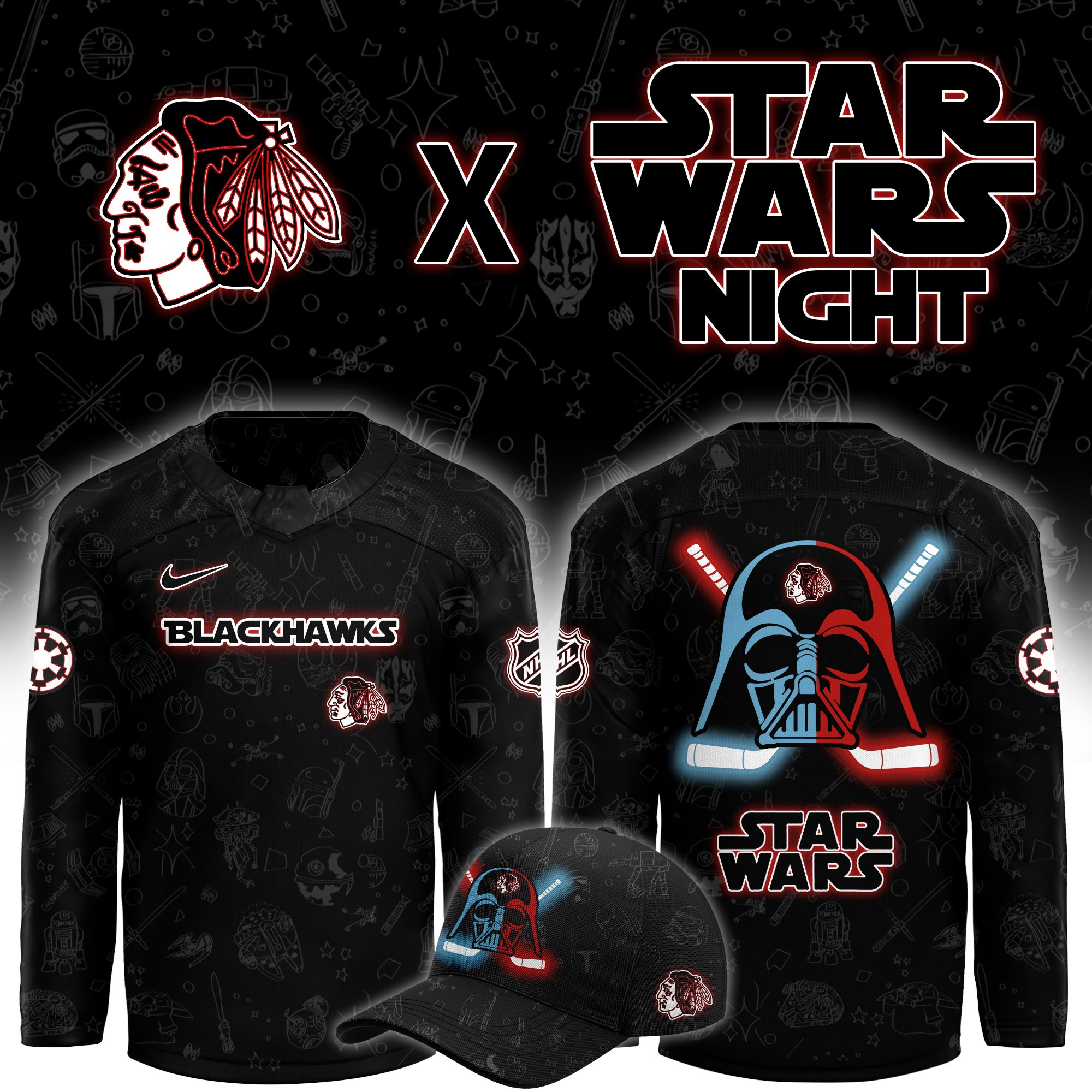 Chicago Blackhawks x Star Wars Limited Hockey Jersey PBLFX40
