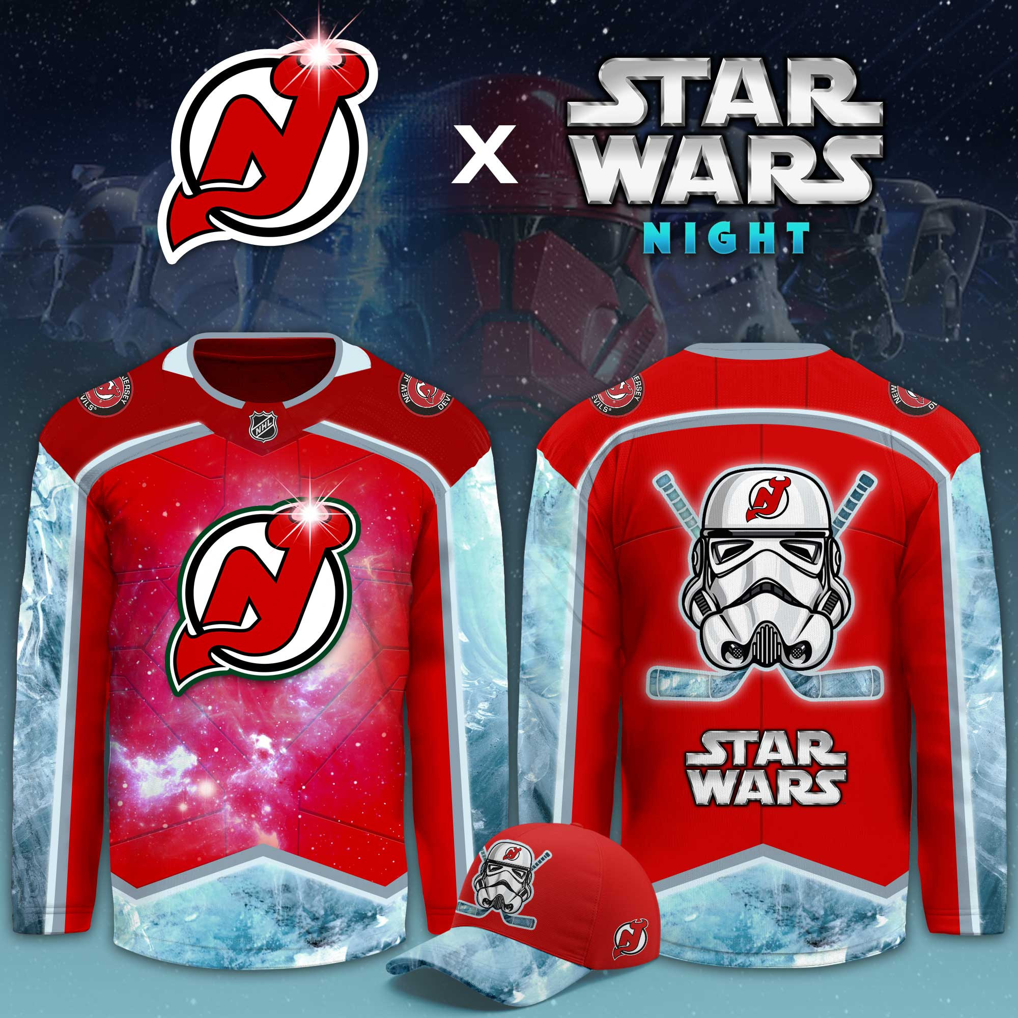 New Jersey Devils Star Wars Night Limited Hockey Jersey PBCZ2SK