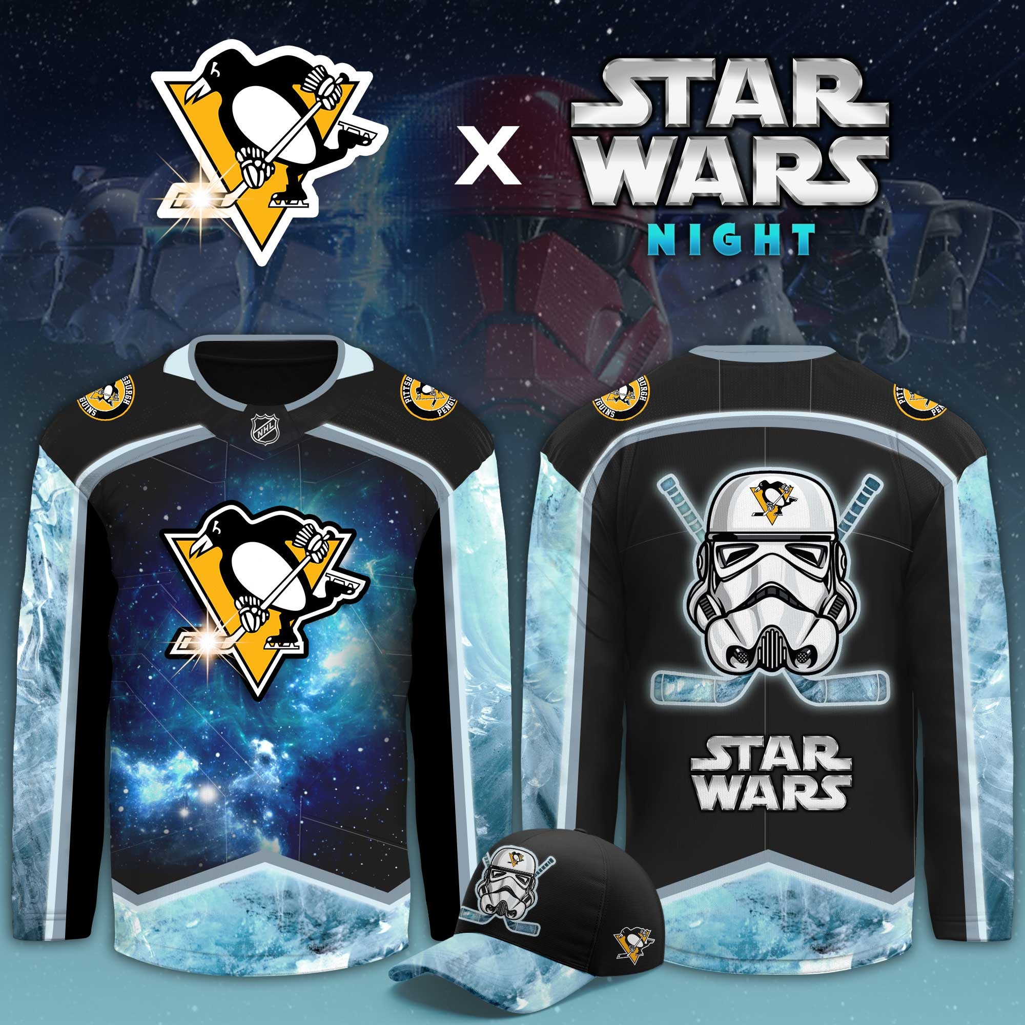 Pittsburgh Penguins Star Wars Night Limited Hockey Jersey PBFXTDM