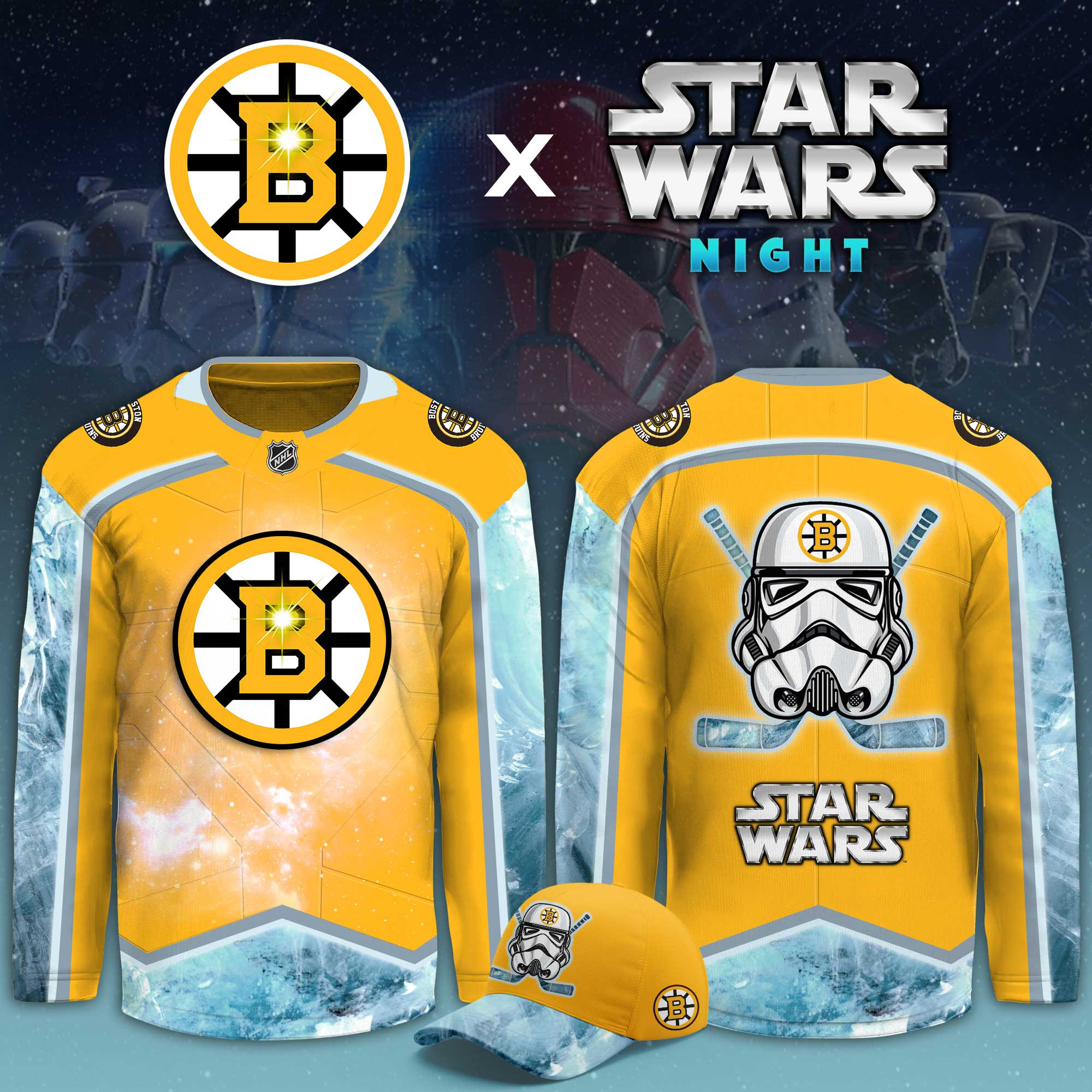 New York Islanders Boston Bruins Star Wars Night Limited Hockey Jersey PBVXY3F