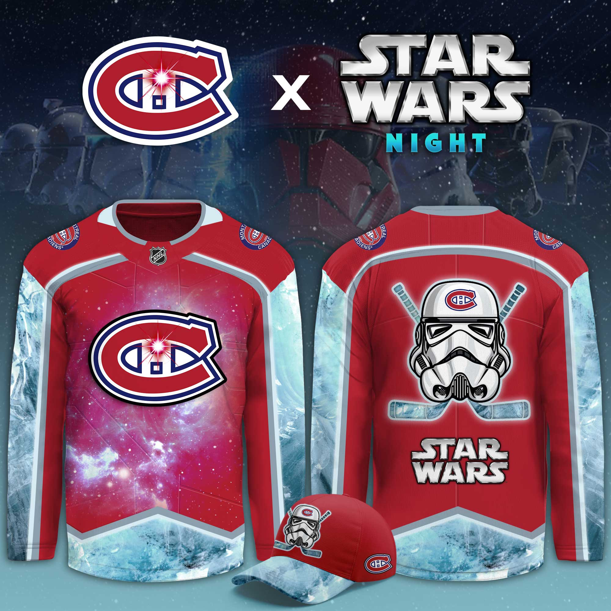 Montreal Canadiens Star Wars Night Limited Hockey Jersey PBT1XLM