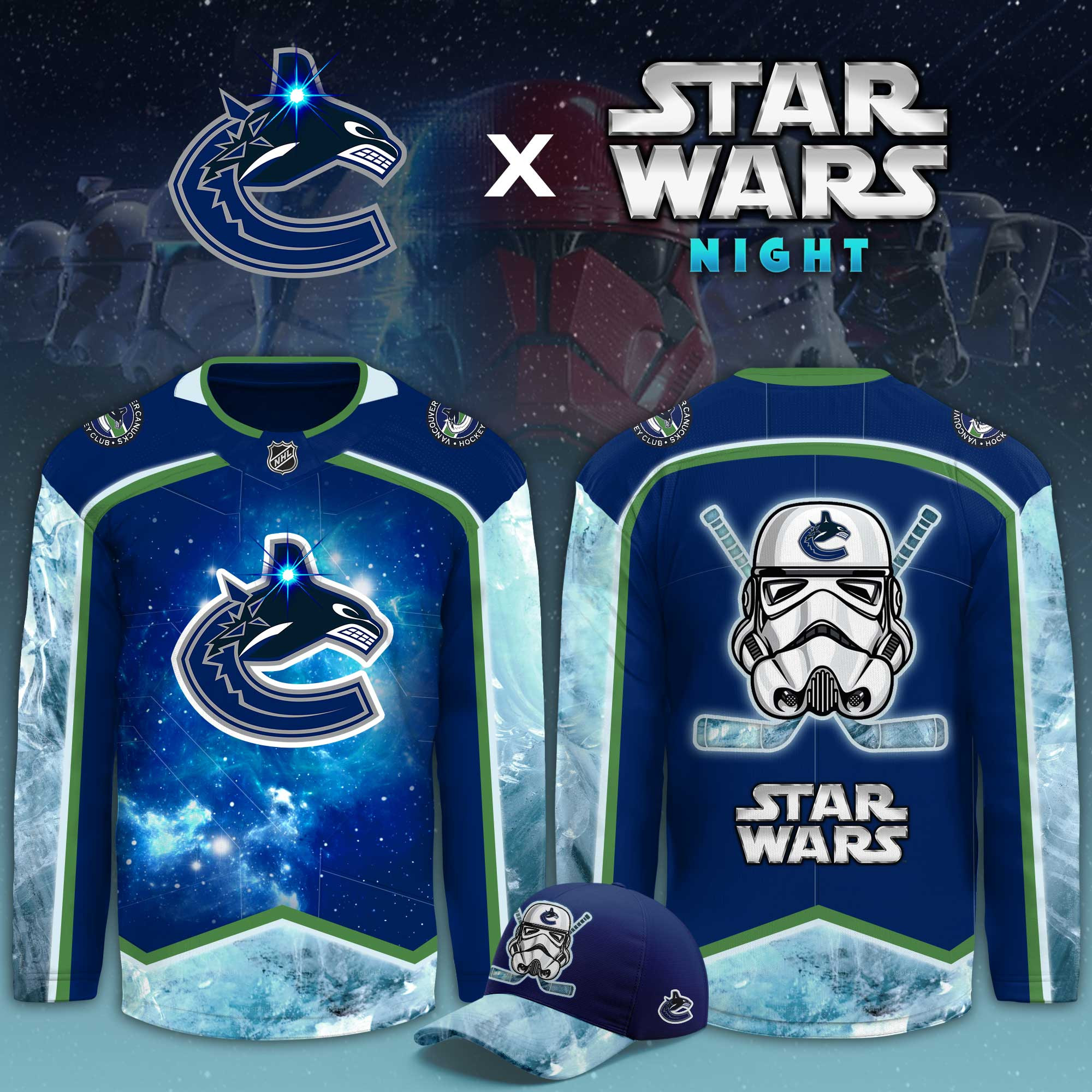 Vancouver Canucks Star Wars Night Limited Hockey Jersey PBLAWIB