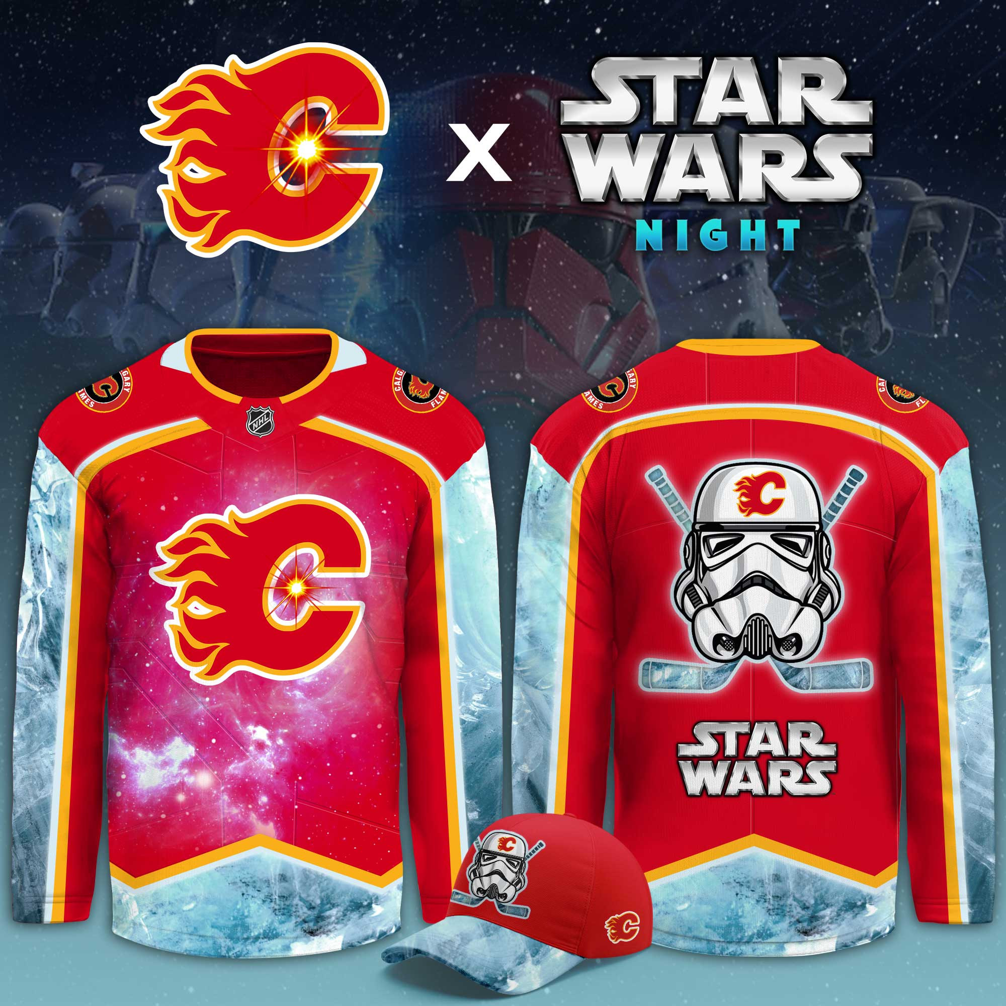 Calgary Flames Star Wars Night Limited Hockey Jersey PB5NX01