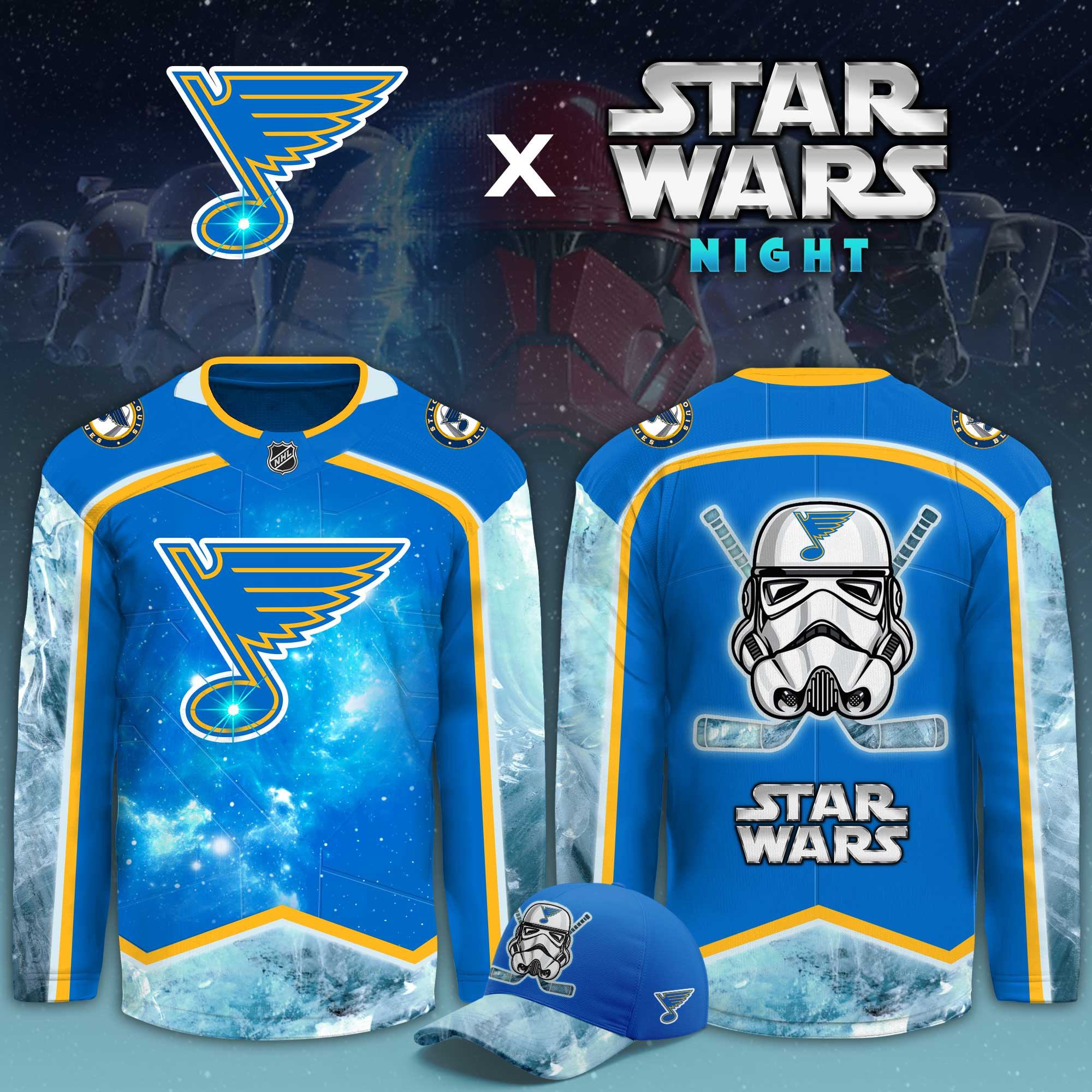 St. Louis Blues Star Wars Night Limited Hockey Jersey PB4BOVW