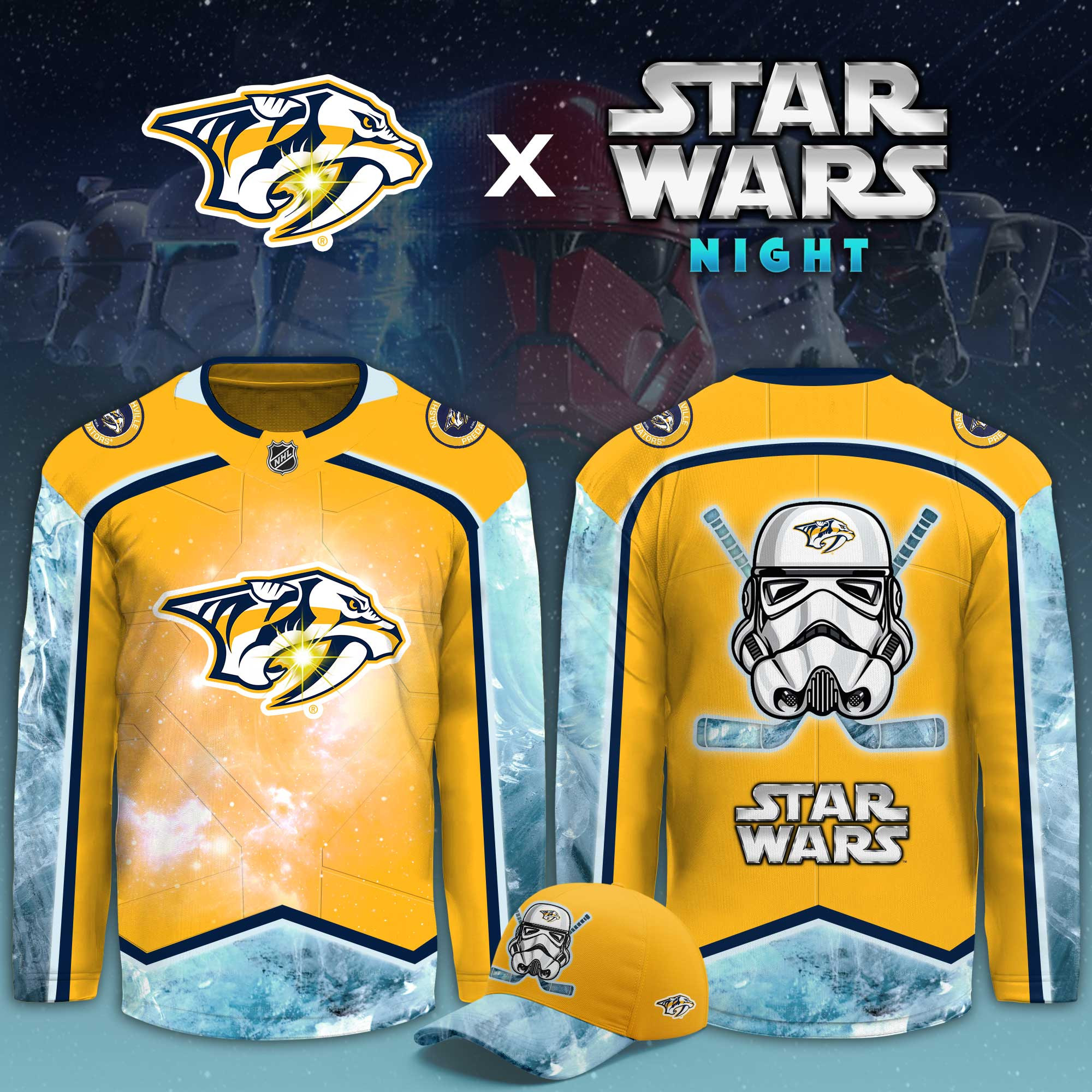 Nashville Predators Star Wars Night Limited Hockey Jersey PBE0AXC