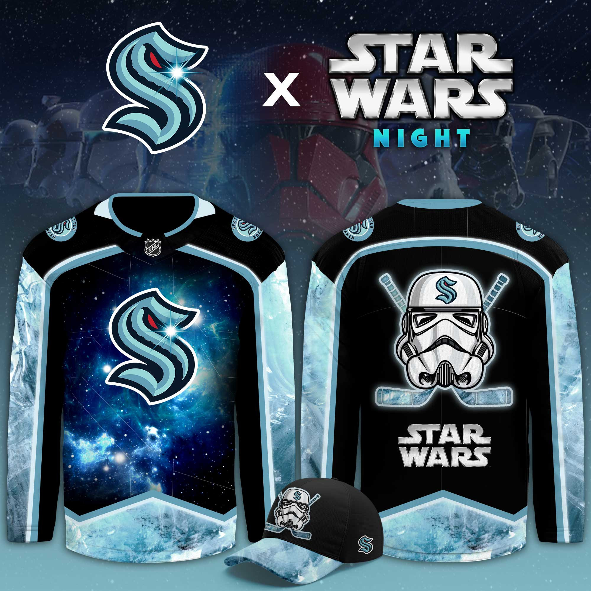 Seattle Kraken Star Wars Night Limited Hockey Jersey PB0YIJO