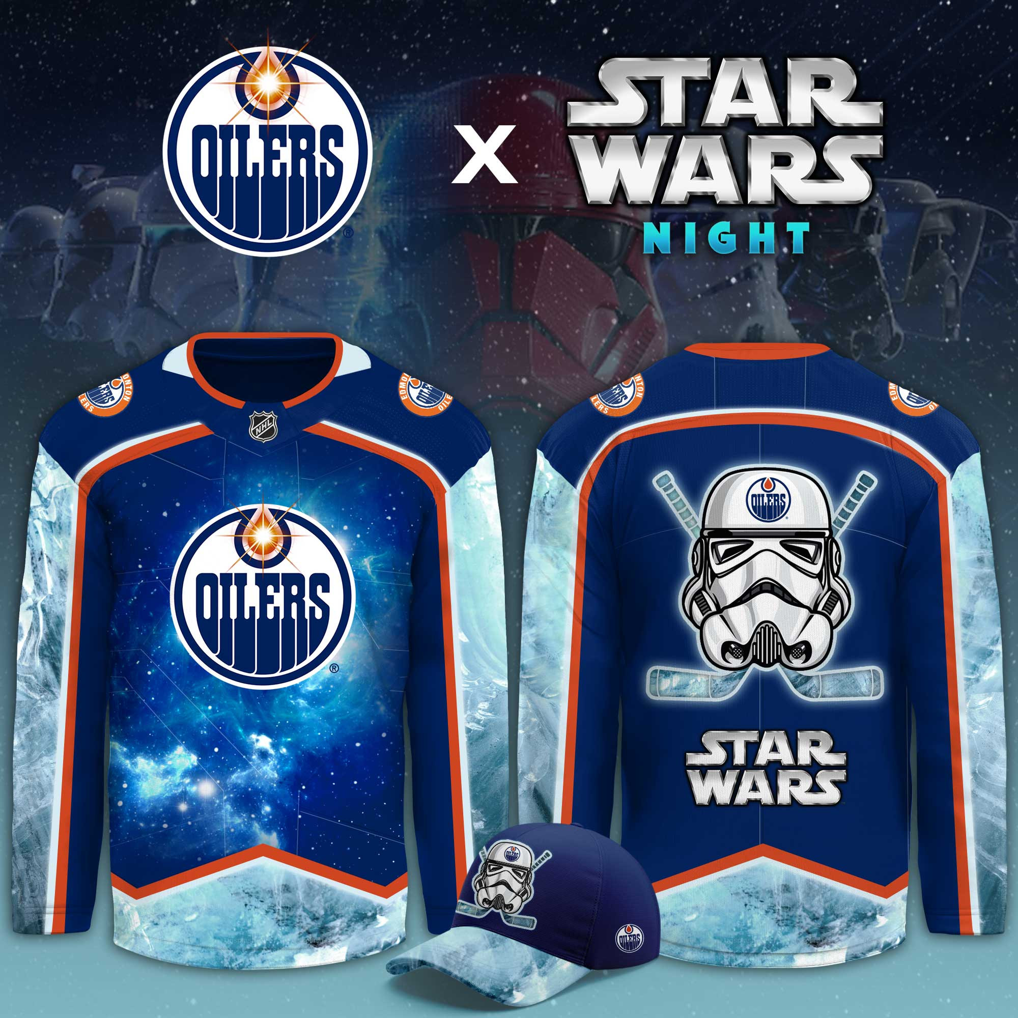 Edmonton Oilers Star Wars Night Limited Hockey Jersey PBG5EQ4