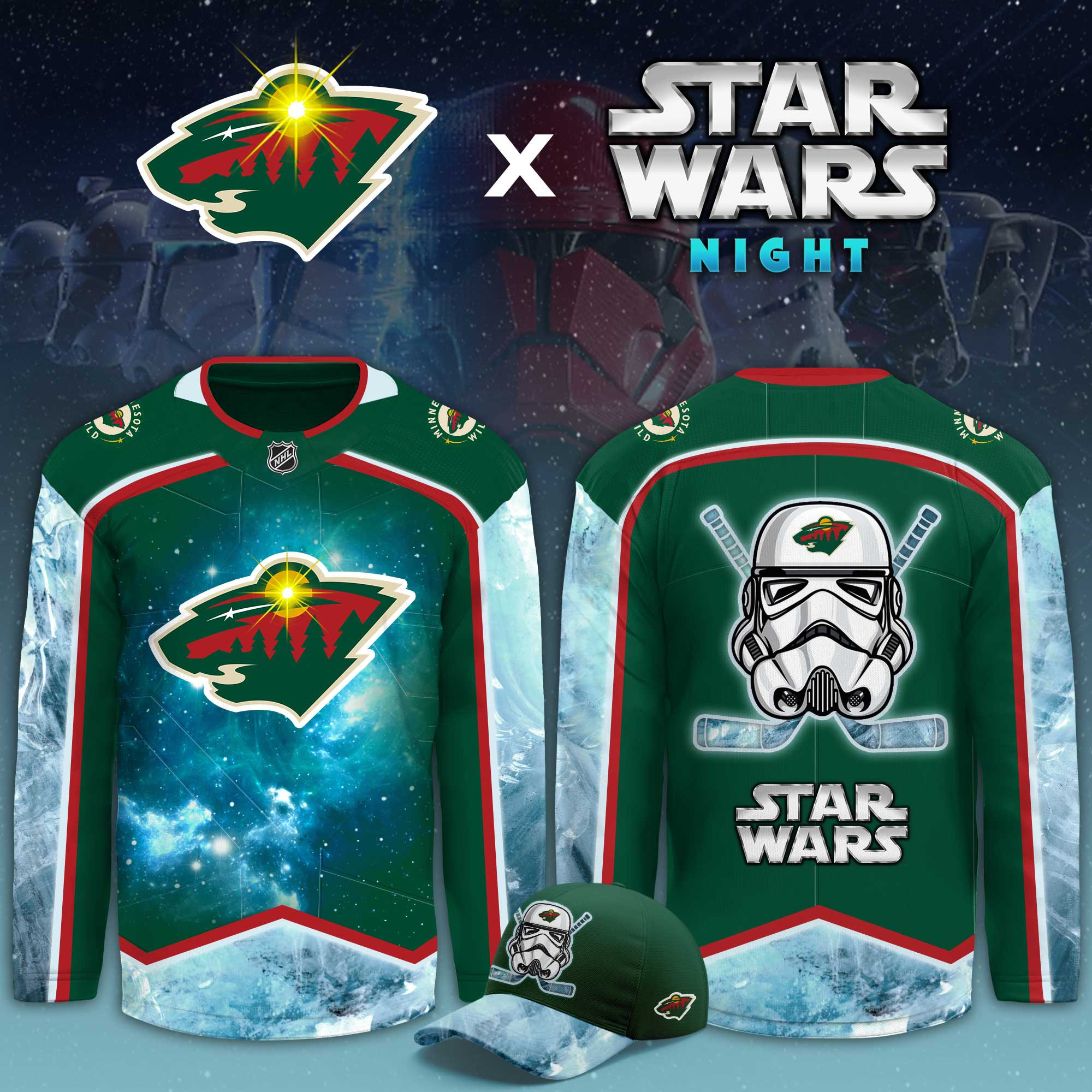 Minnesota Wild Star Wars Night Limited Hockey Jersey PBPCO83