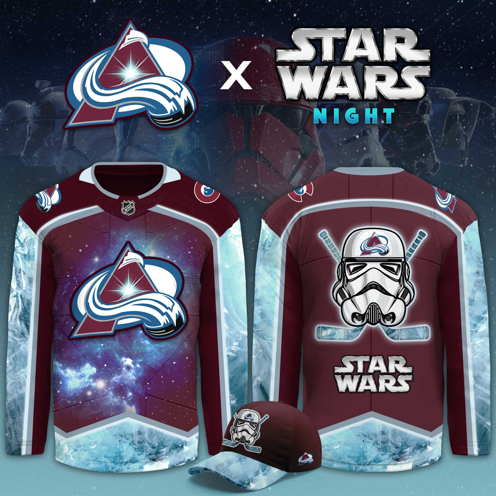 Colorado Avalanche Star Wars Night Limited Hockey Jersey PBDRLMI