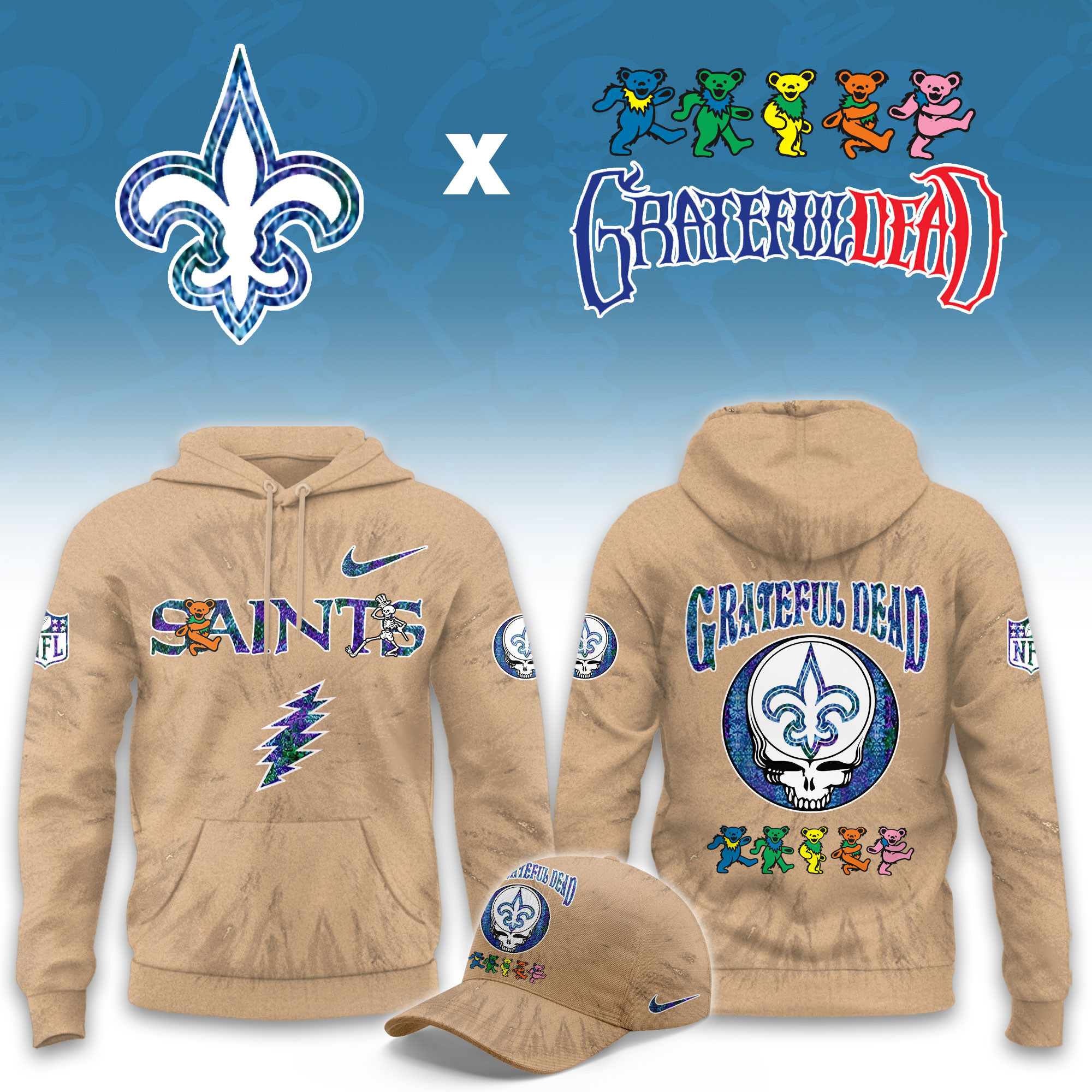 New Orleans Saints Grateful Dead Limited Hoodie PBCH85Z