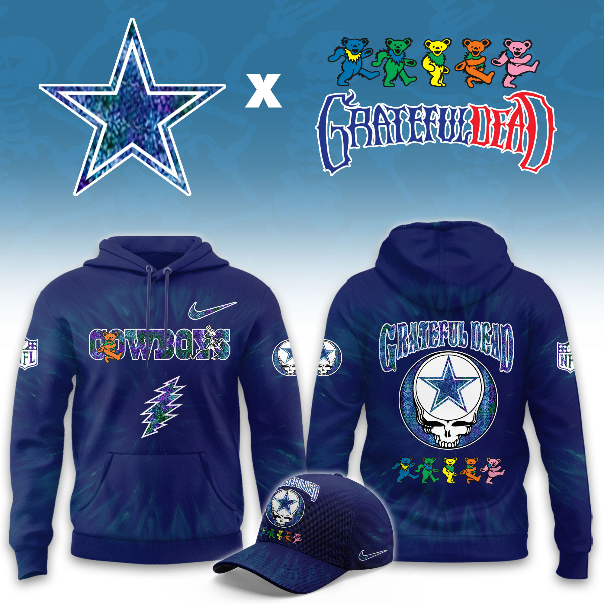 Dallas Cowboys Grateful Dead Limited Hoodie PB6ZESJ