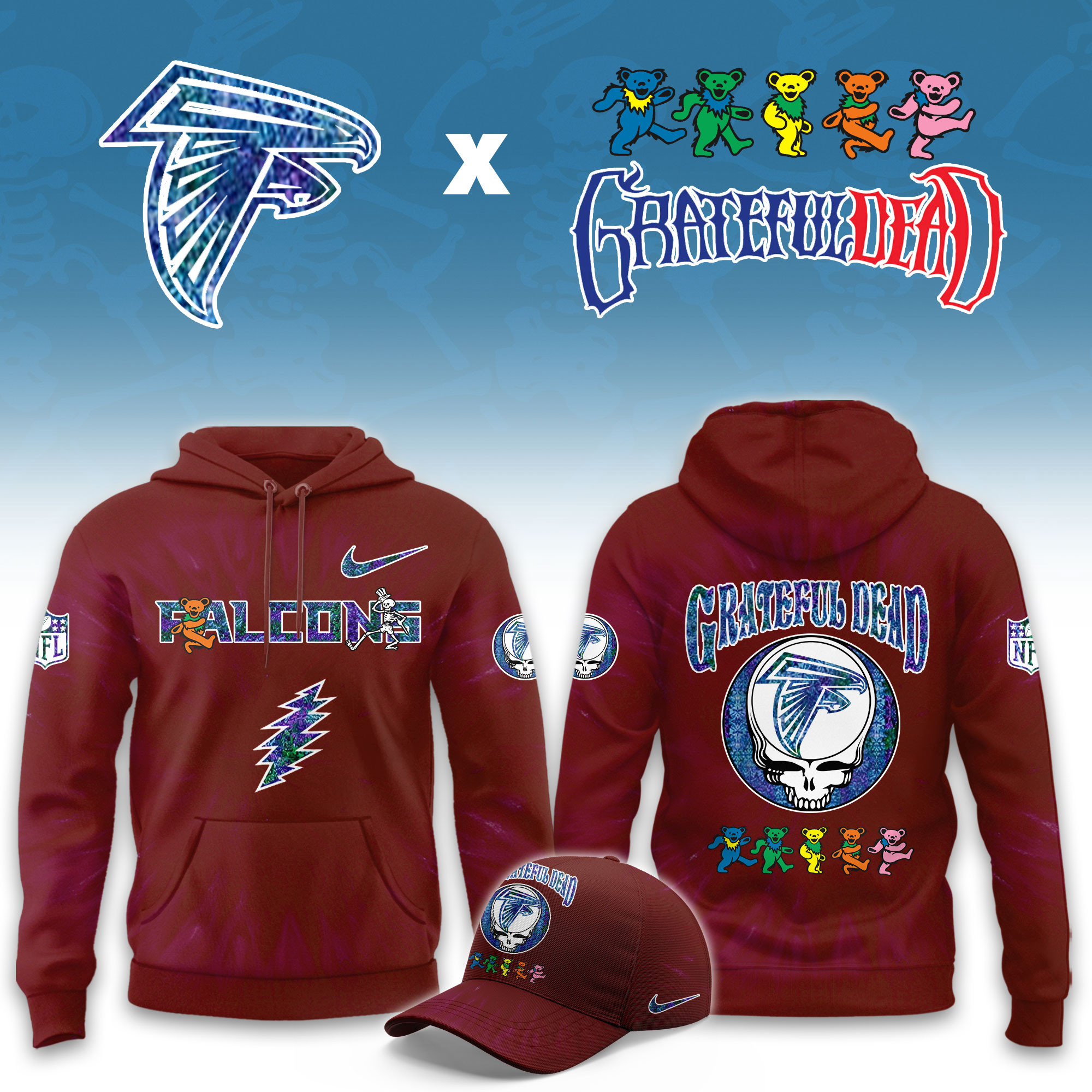 Atlanta Falcons Grateful Dead Limited Hoodie PBGEQCH