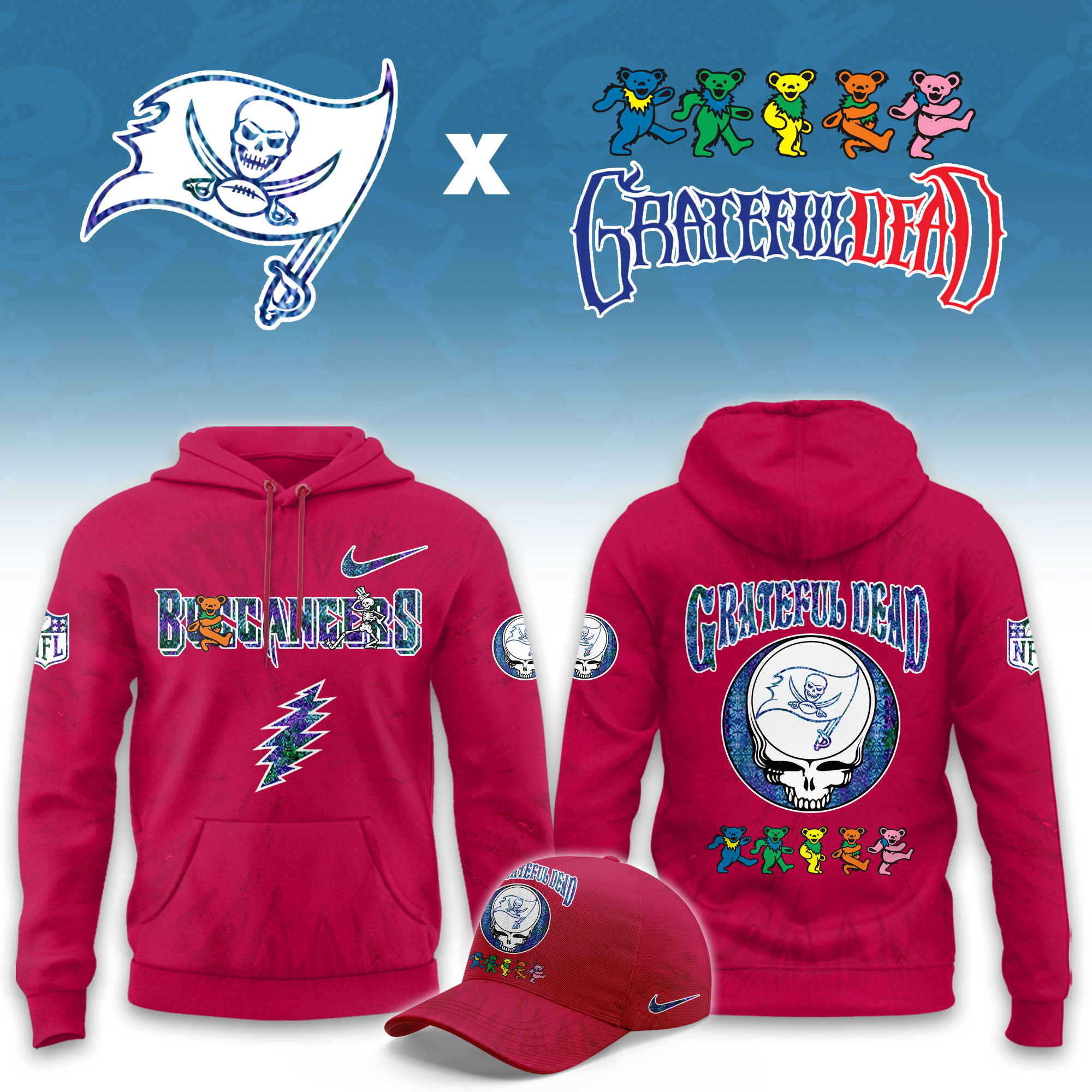Tampa Bay Buccaneers Grateful Dead Limited Hoodie PBROHK4
