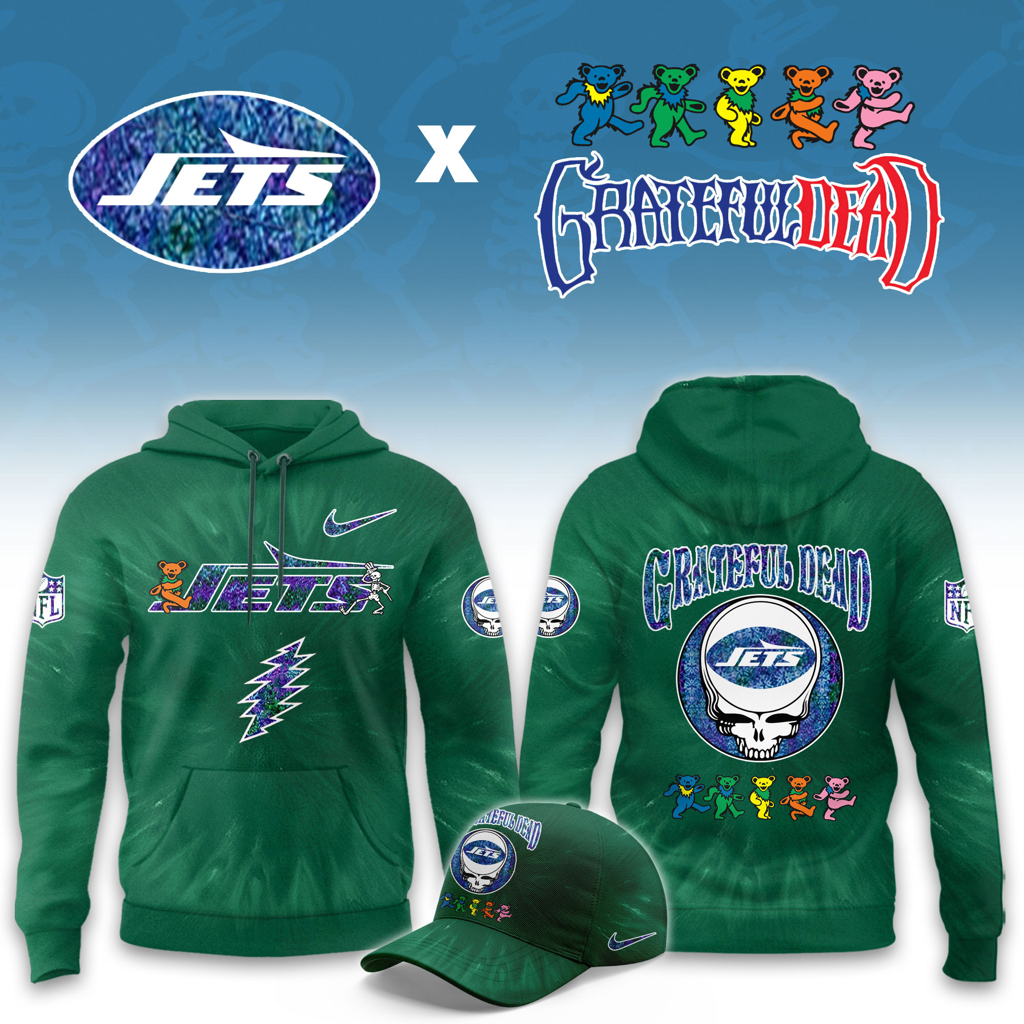 New York Jets Grateful Dead Limited Hoodie PBYUYXH