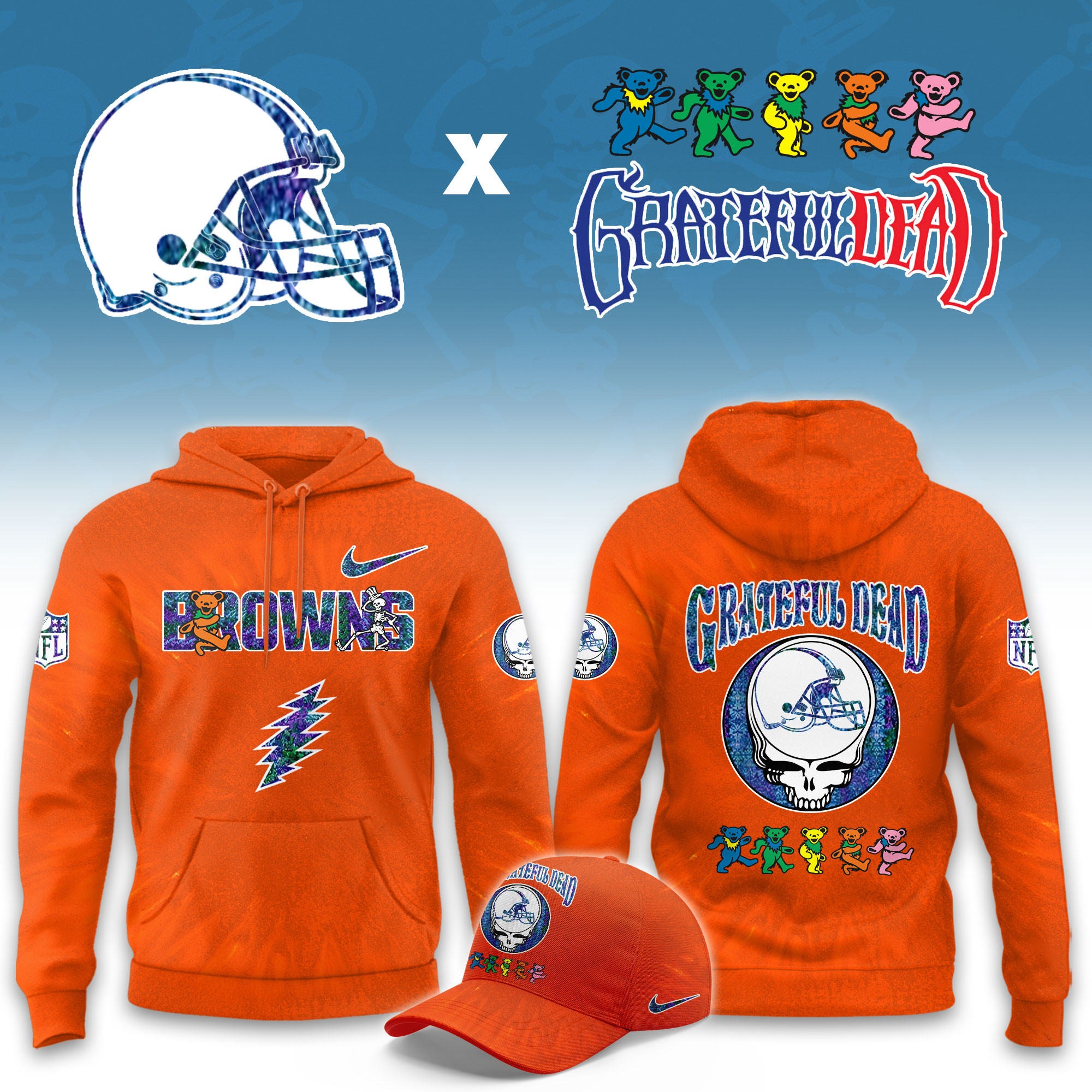 Cleveland Browns Grateful Dead Limited Hoodie PB6ADP3