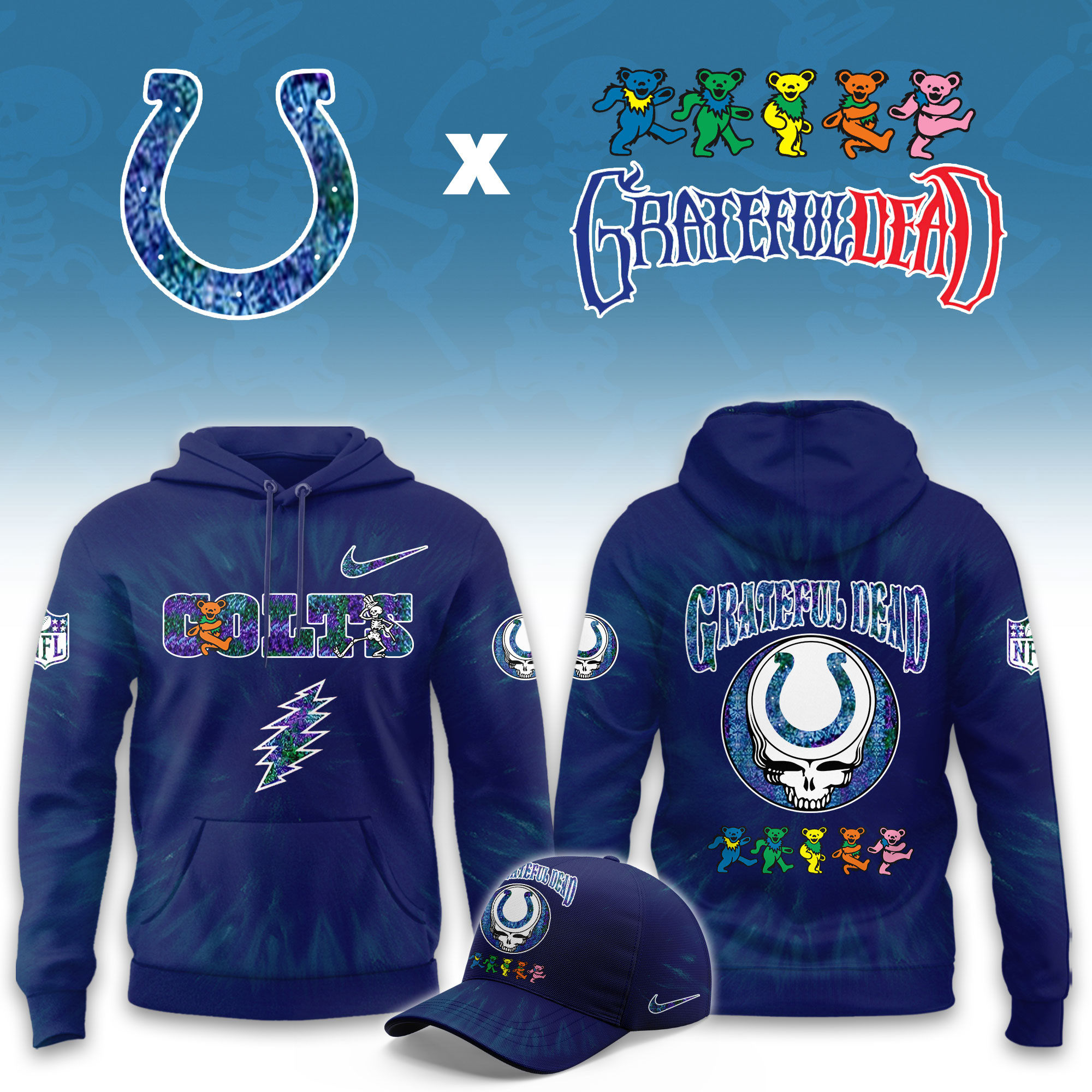 Indianapolis Colts Grateful Dead Limited Hoodie PBU008F
