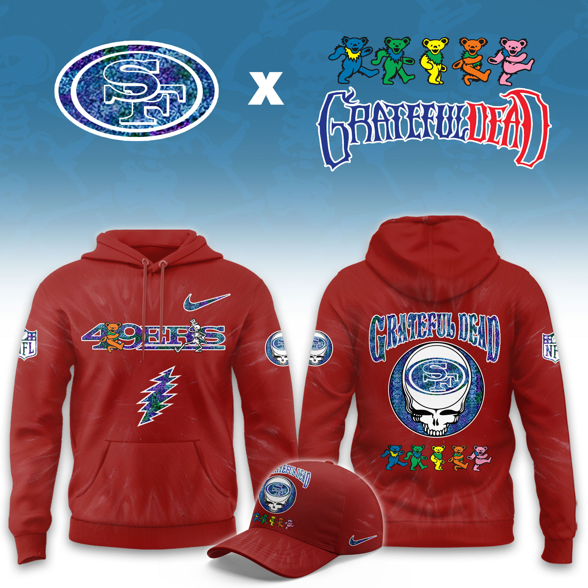San Francisco 49ers Grateful Dead Limited Hoodie PBDSGX1