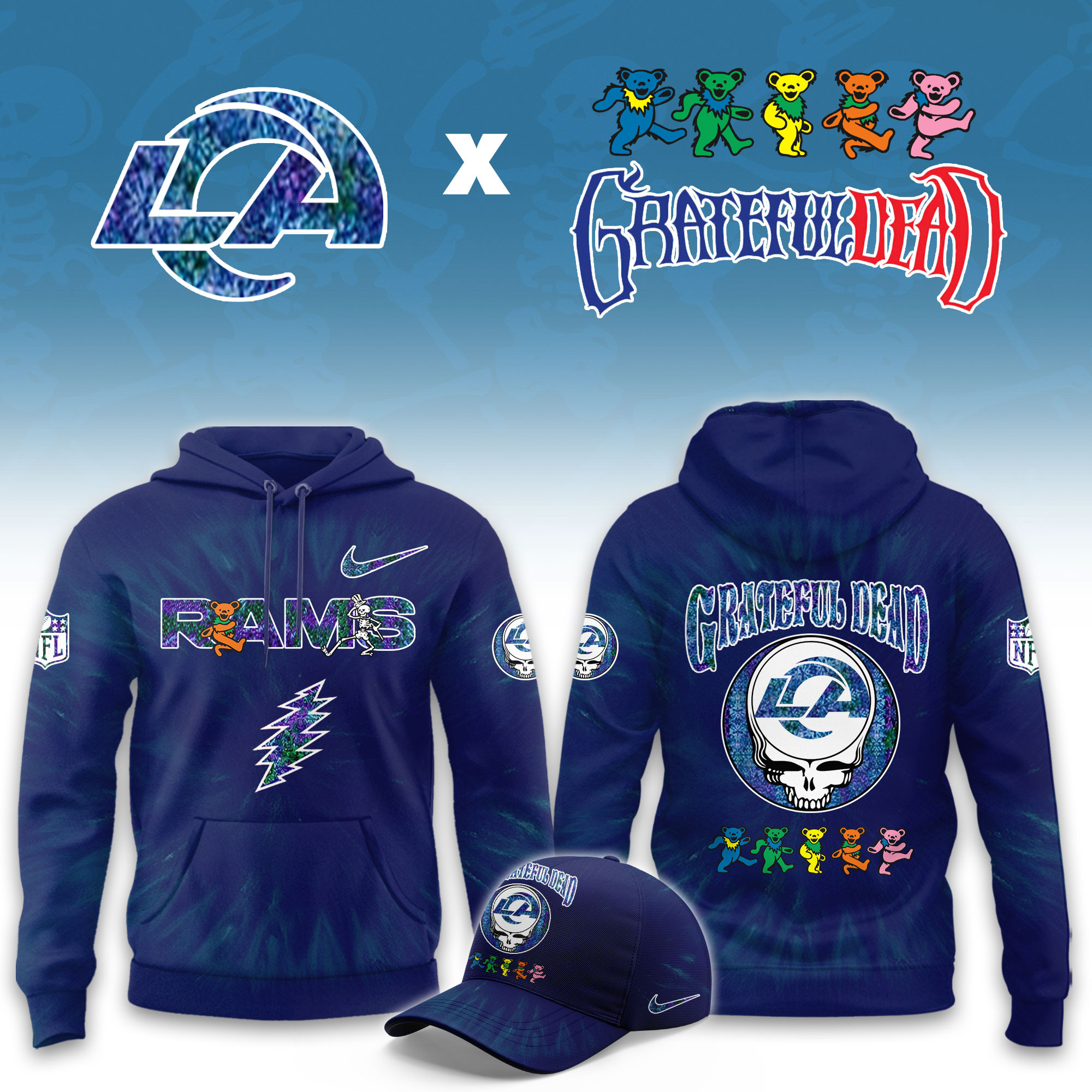 Los Angeles Rams Grateful Dead Limited Hoodie PBYOPLH