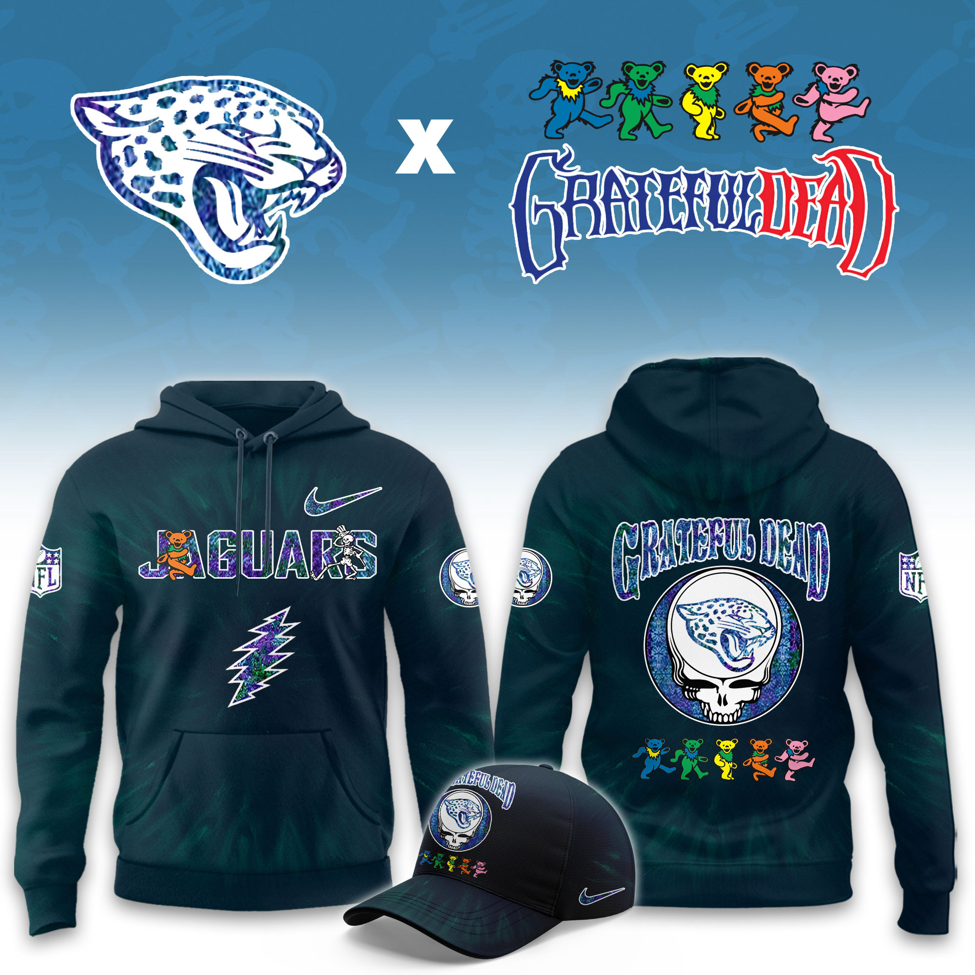Jacksonville Jaguars Grateful Dead Limited Hoodie PBT2946
