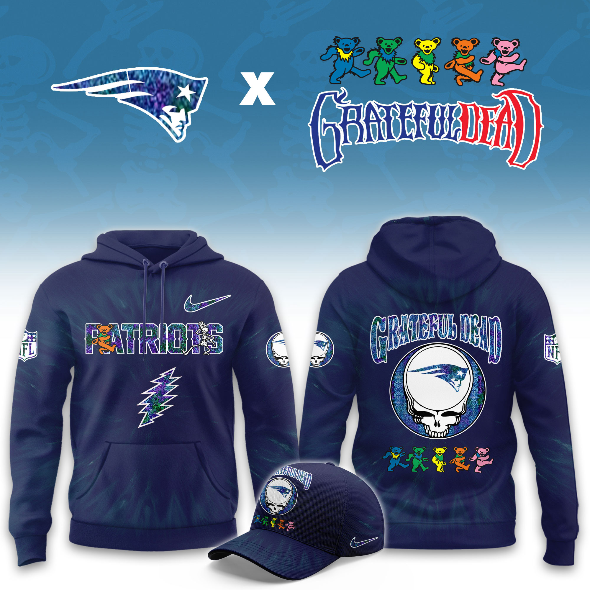 New England Patriots Grateful Dead Limited Hoodie PB3V3TW
