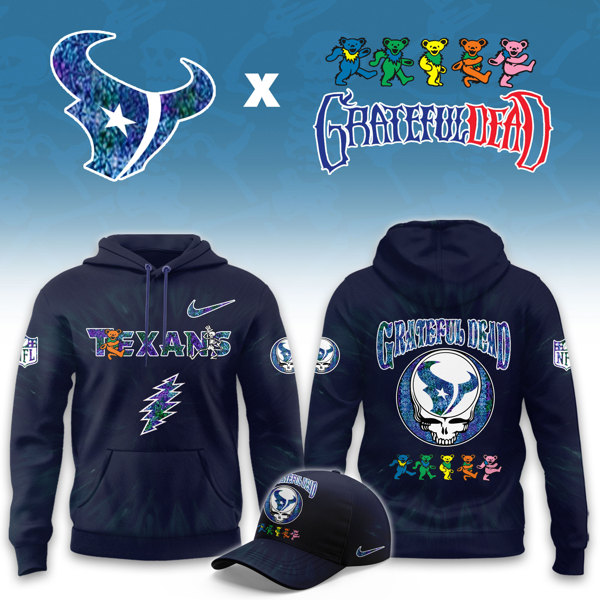 Houston Texans Grateful Dead Limited Hoodie PB6ZS06