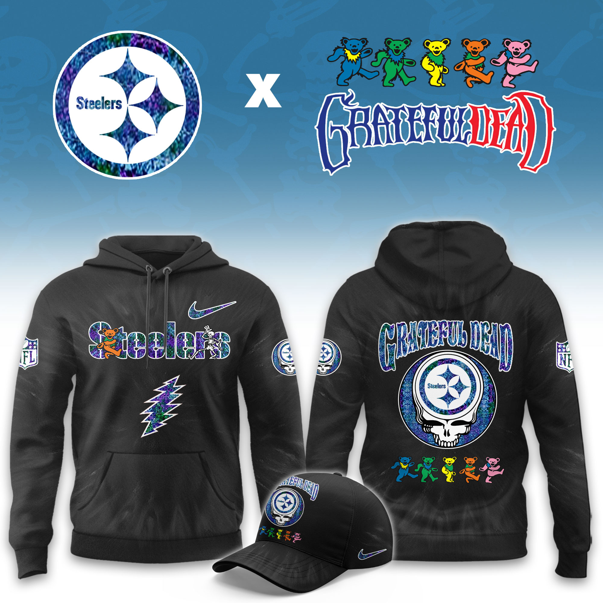 Pittsburgh Steelers Grateful Dead Limited Hoodie PBGD94G