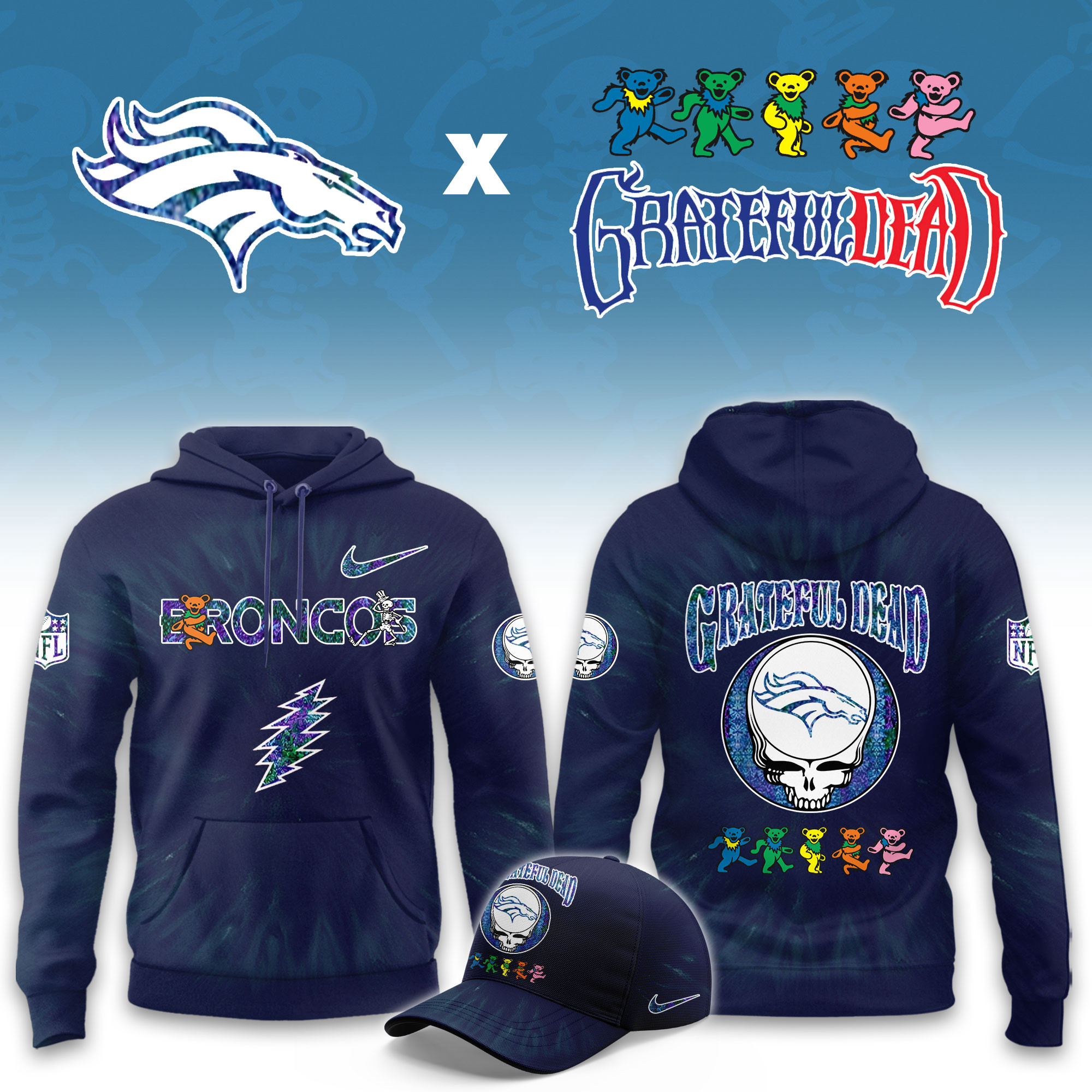 Denver Broncos Grateful Dead Limited Hoodie PBNUUWD