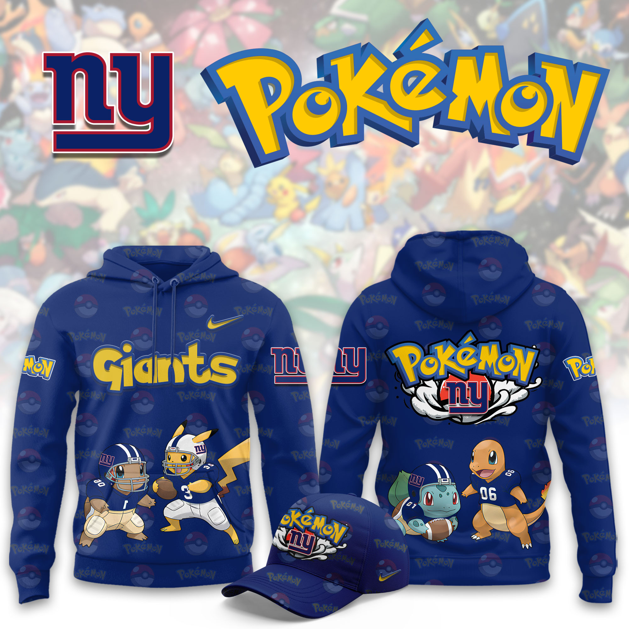 New York Giants Pokemon Limited Hoodie PBTSIRI
