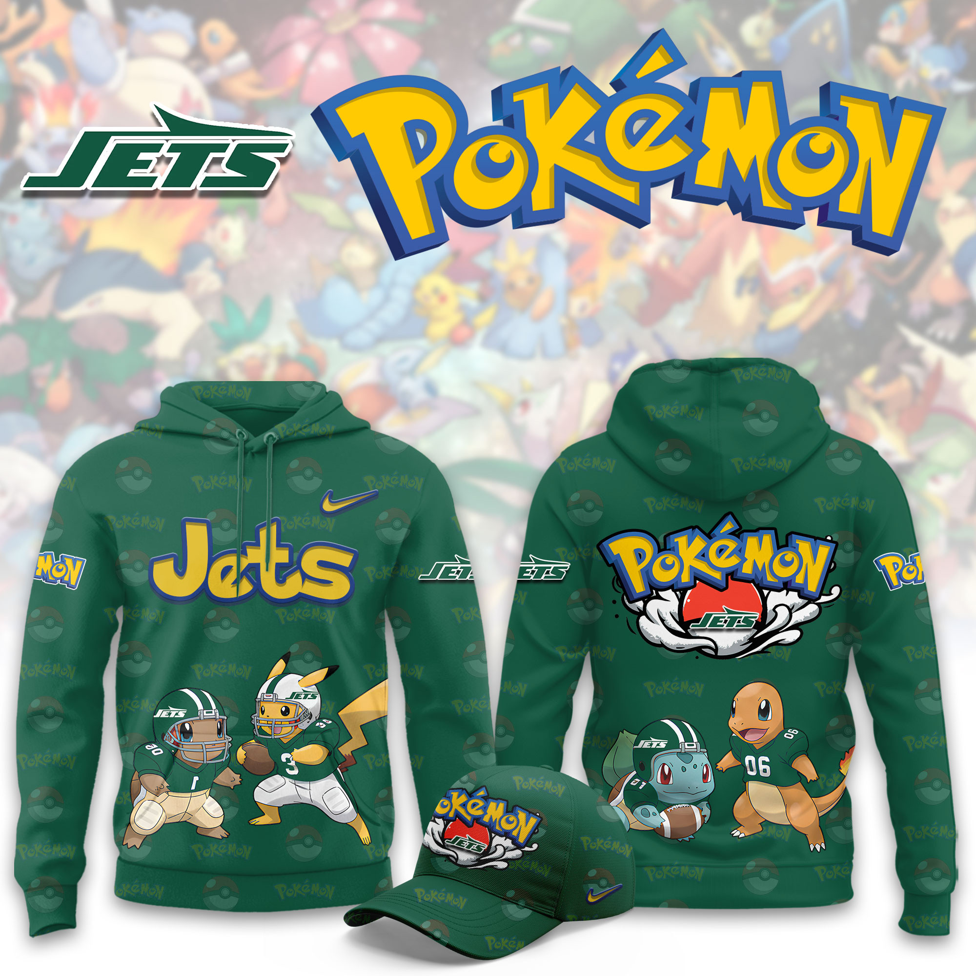 New York Jets Pokemon Limited Hoodie PB1MUDR