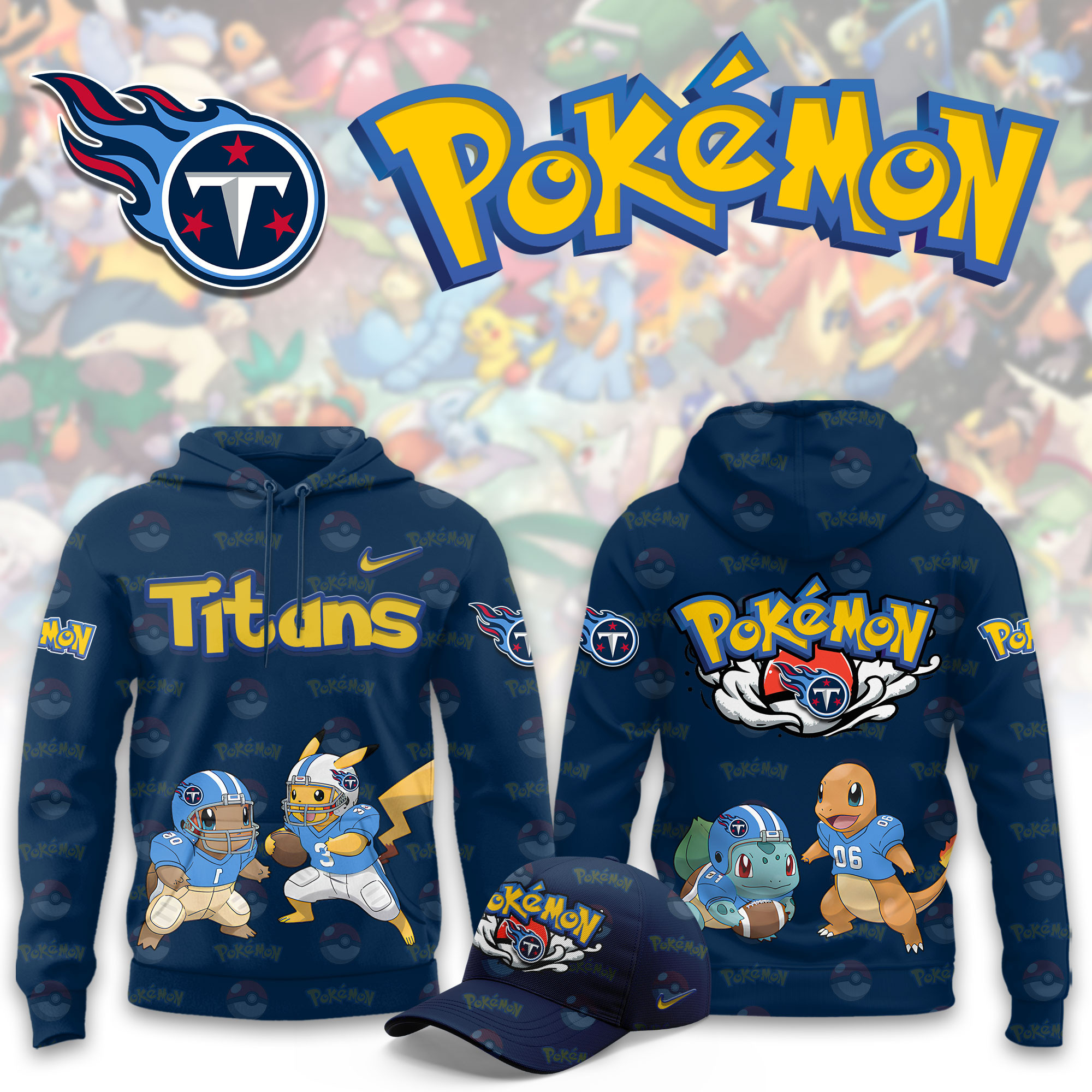Tennessee Titans Pokemon Limited Hoodie PBAL8BY