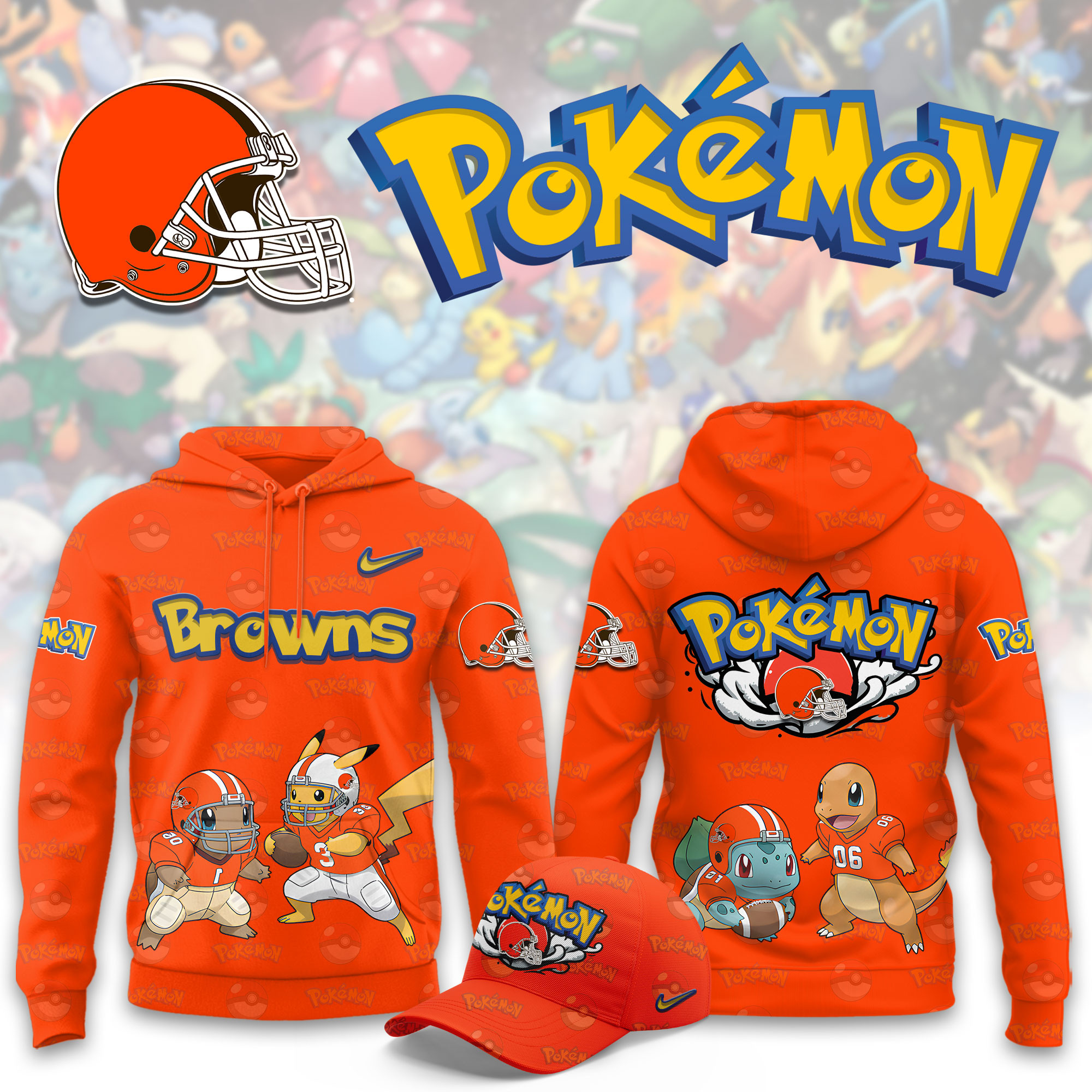 Cleveland Browns Pokemon Limited Hoodie PBR79U6
