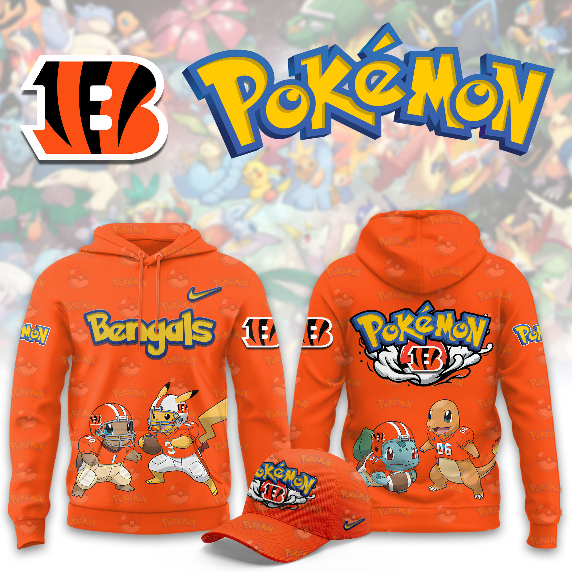Cincinnati Bengals Pokemon Limited Hoodie PBV92BZ