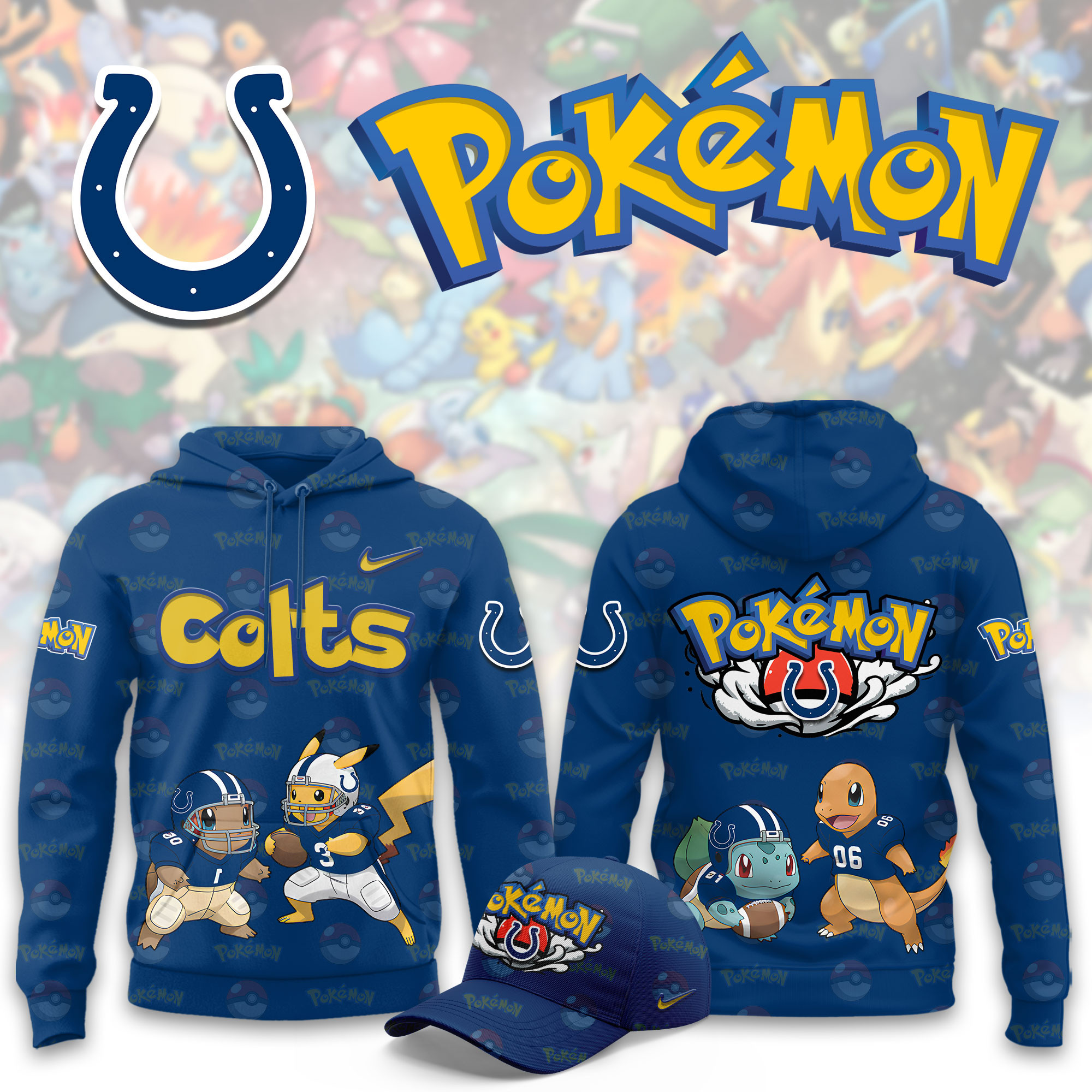 Indianapolis Colts Pokemon Limited Hoodie PB14J2C