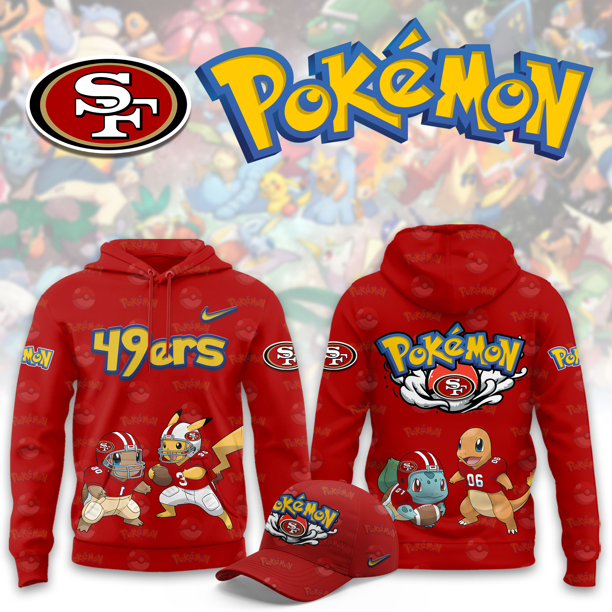 San Francisco 49ers Pokemon Limited Hoodie PB21YY4