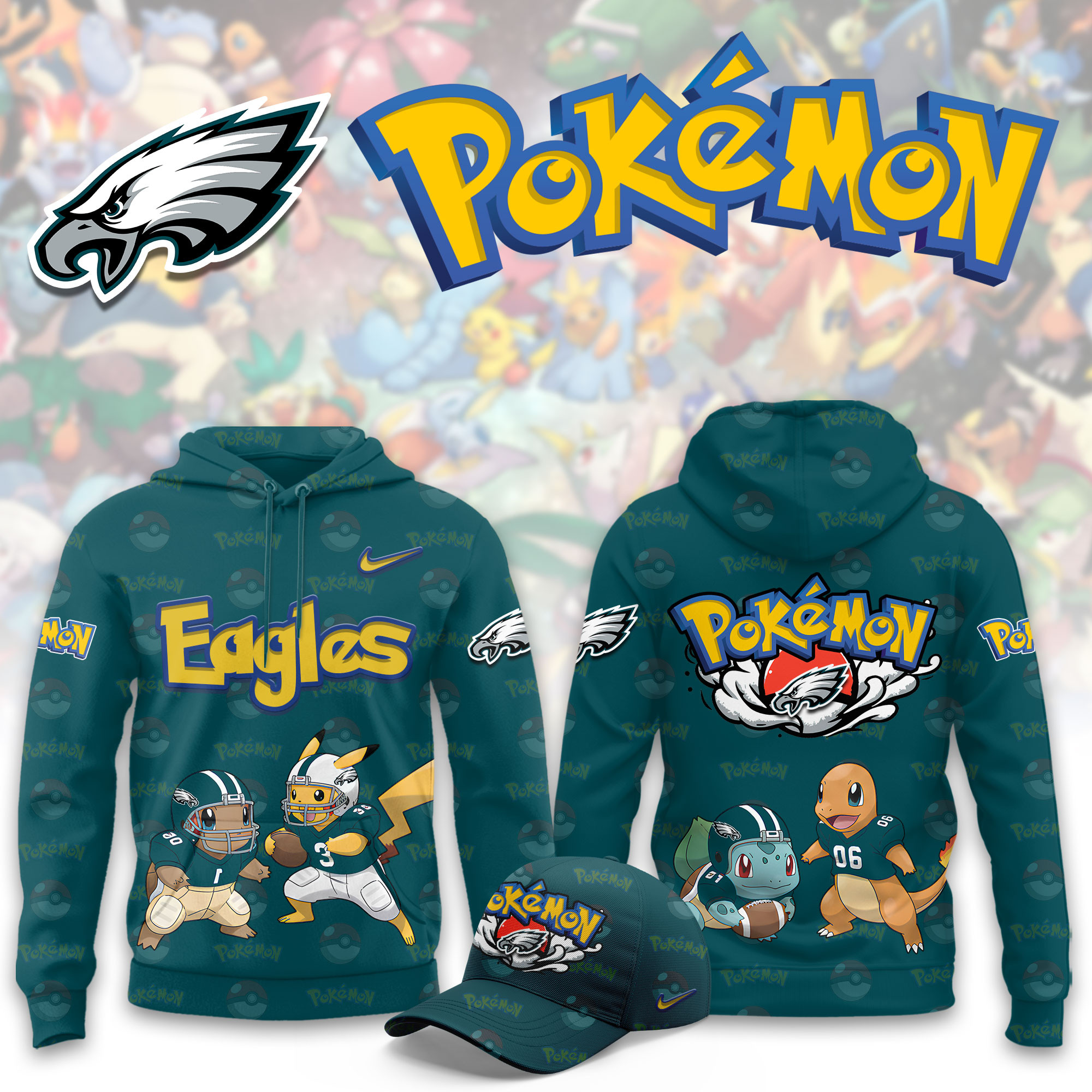 Philadelphia Eagles Pokemon Limited Hoodie PBX7M50