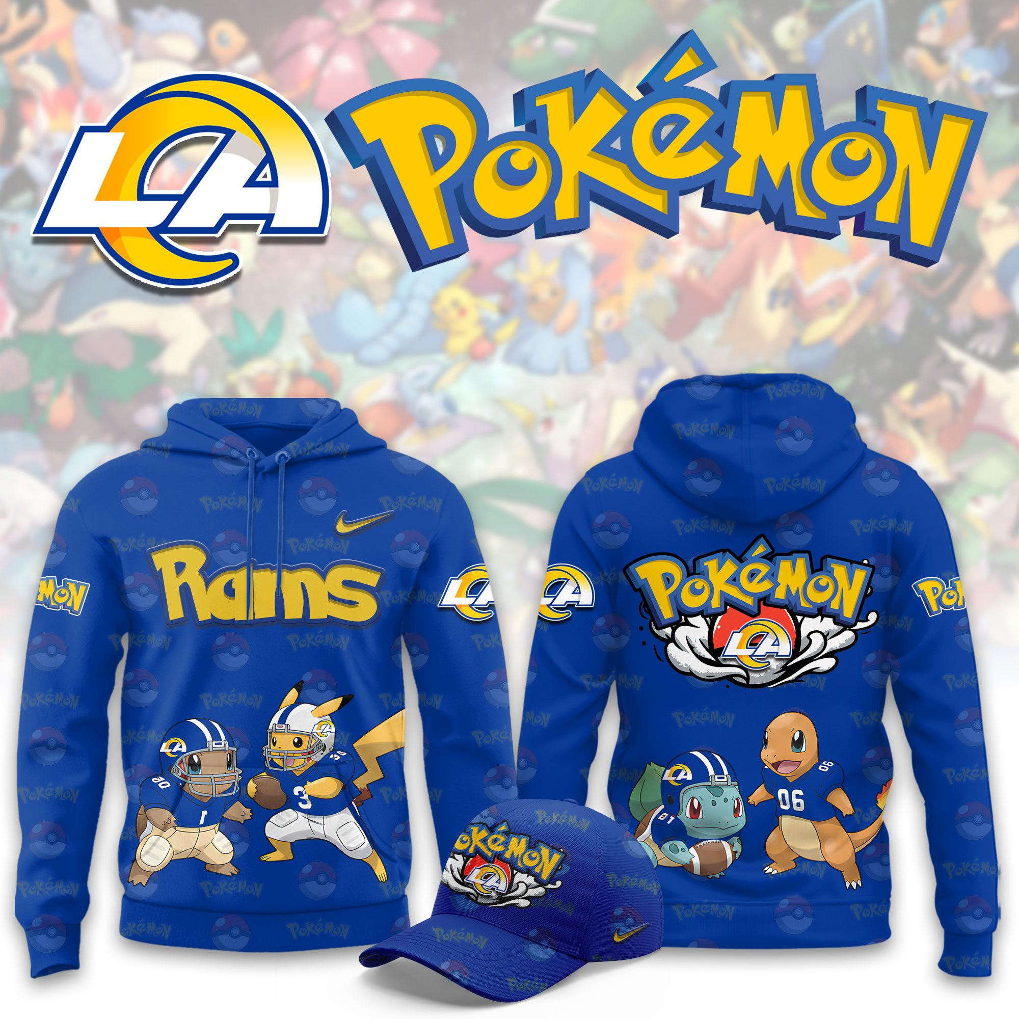 Los Angeles Rams Pokemon Limited Hoodie PBKKI69