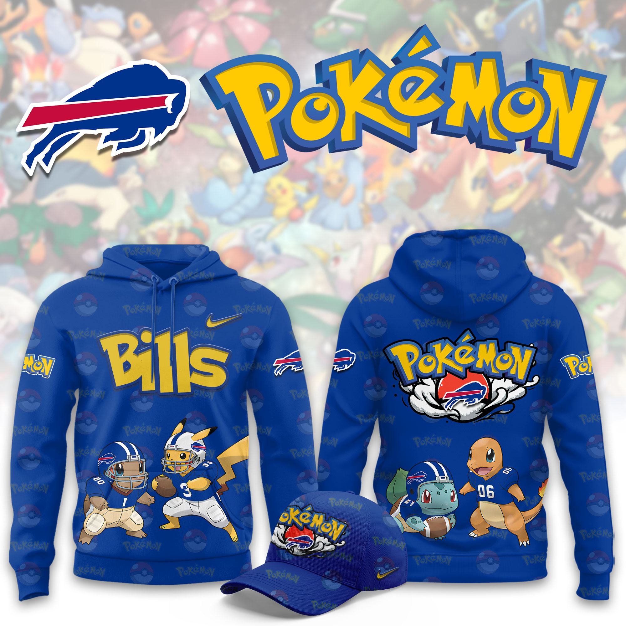 Buffalo Bills Pokemon Limited Hoodie PBP5UK3