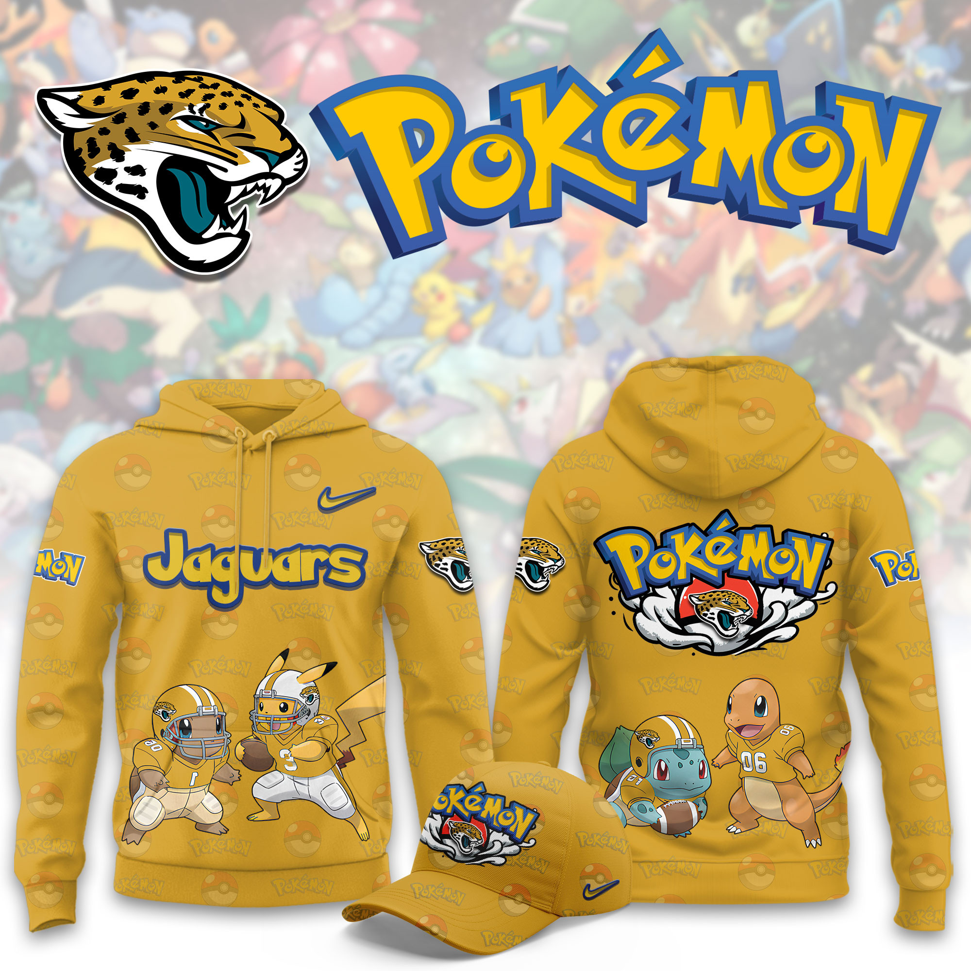 Jacksonville Jaguars Pokemon Limited Hoodie PBG651R
