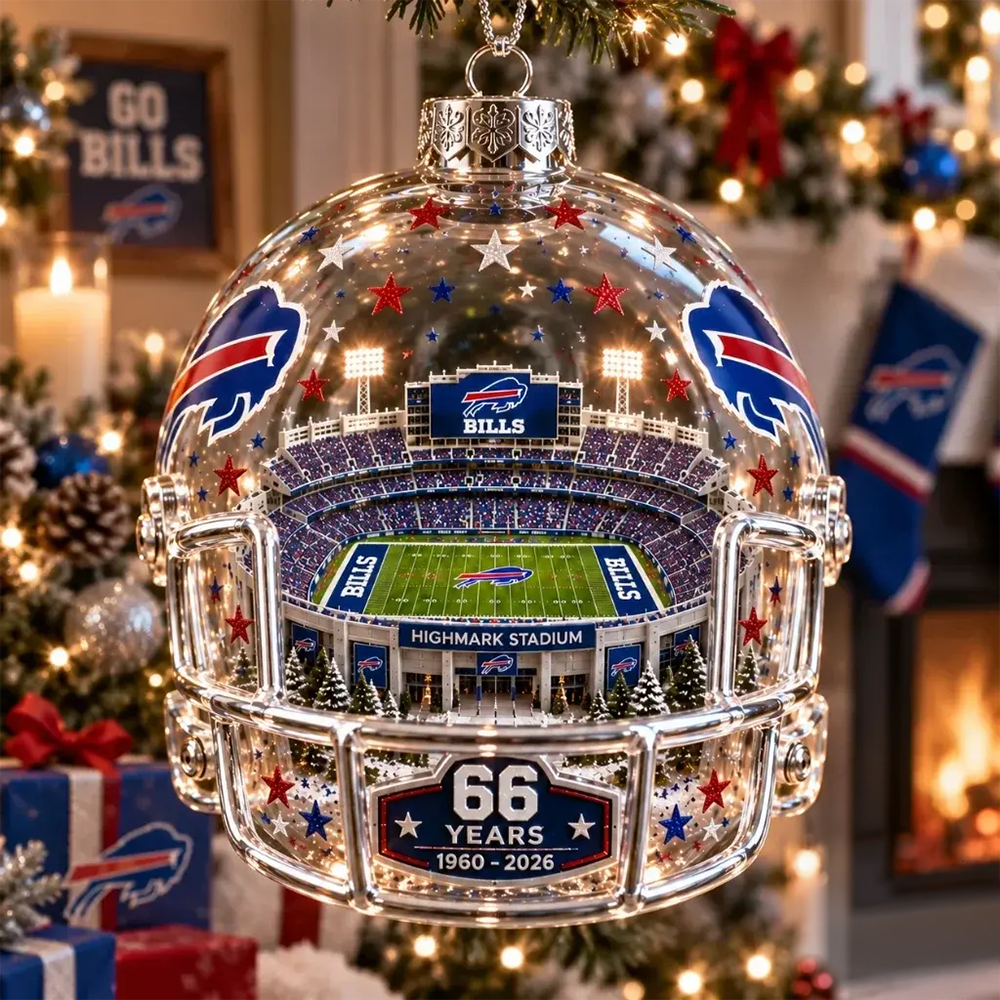 Buffalo Bills 66th Anniversary Highmark Stadium Helmet NFL Christmas Ornament PBMRCE2