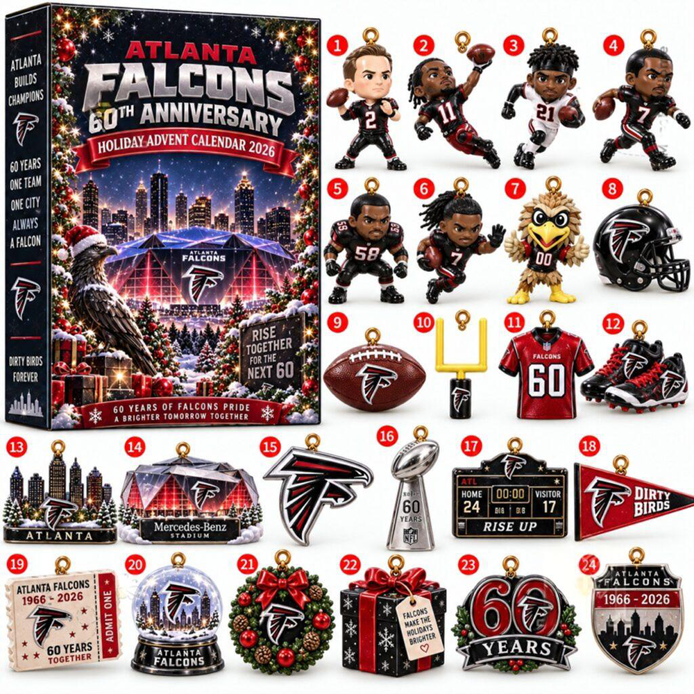Atlanta Falcons 60th Anniversary Christmas Advent Calendar PB6D0CD
